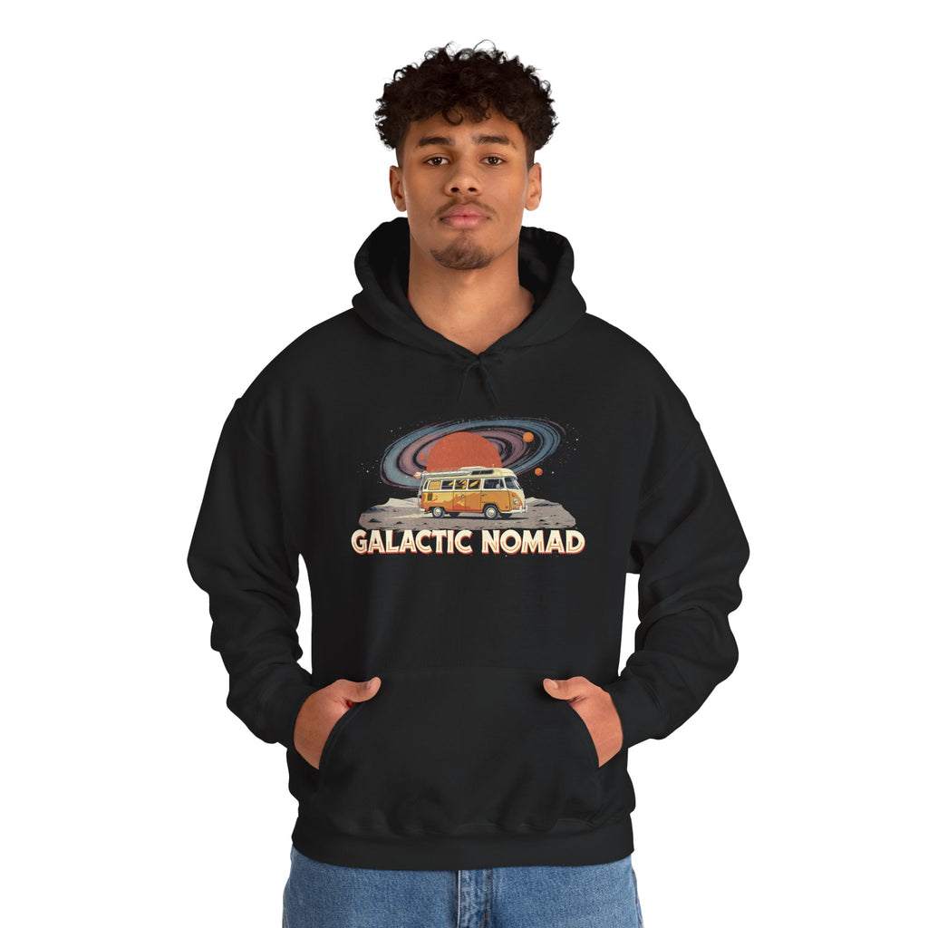 Galactic Nomad Hoodie — Retro Space Van Adventure Sweatshirt