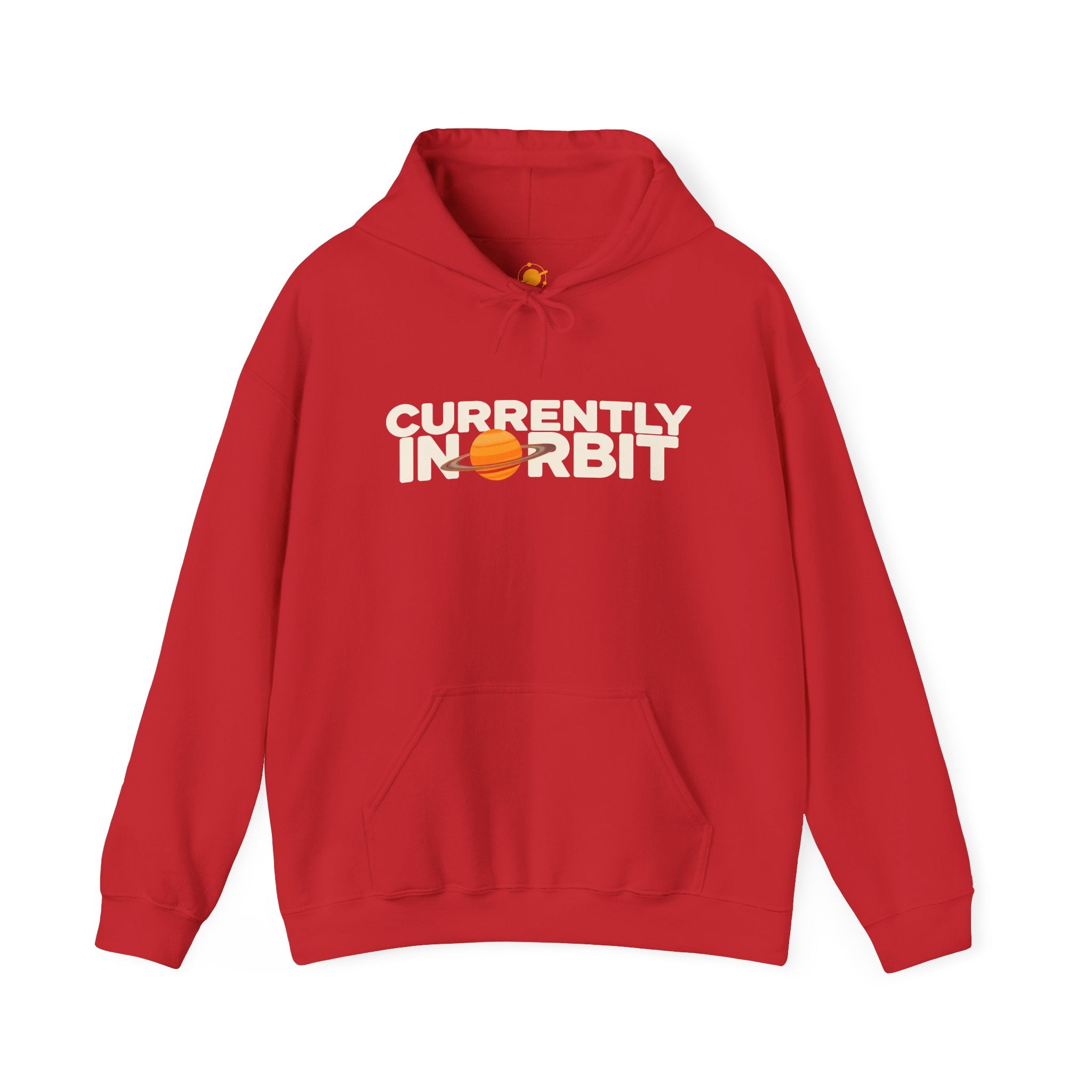 Currently In Orbit Hoodie — Space Graphic Pullover for Astronomy Lovers