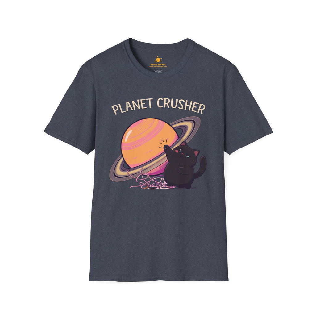 Planet Crusher Black Cat Playing T-Shirt