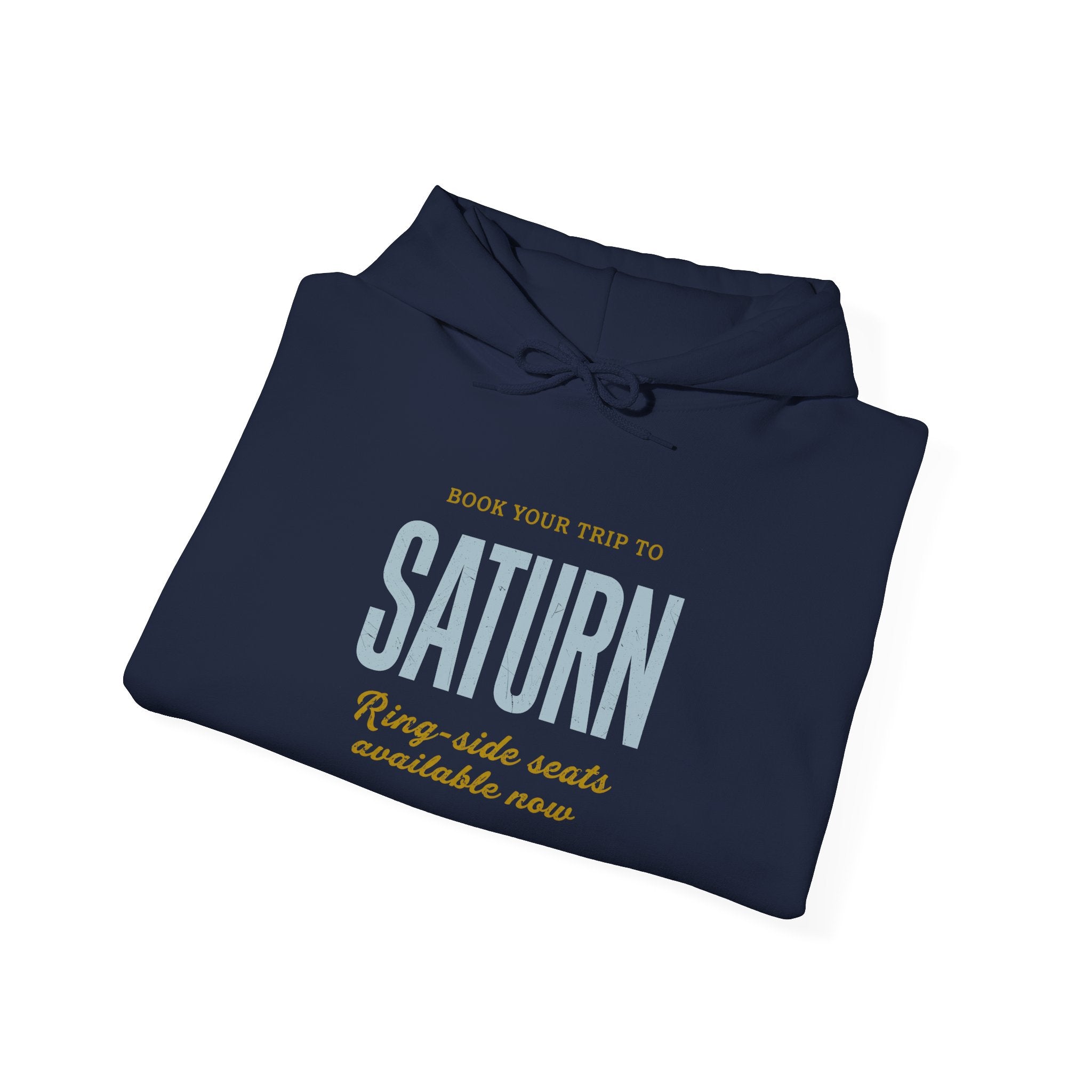 Saturn Travel Hoodie — 'Book Your Trip to SATURN' Vintage Space Sweatshirt