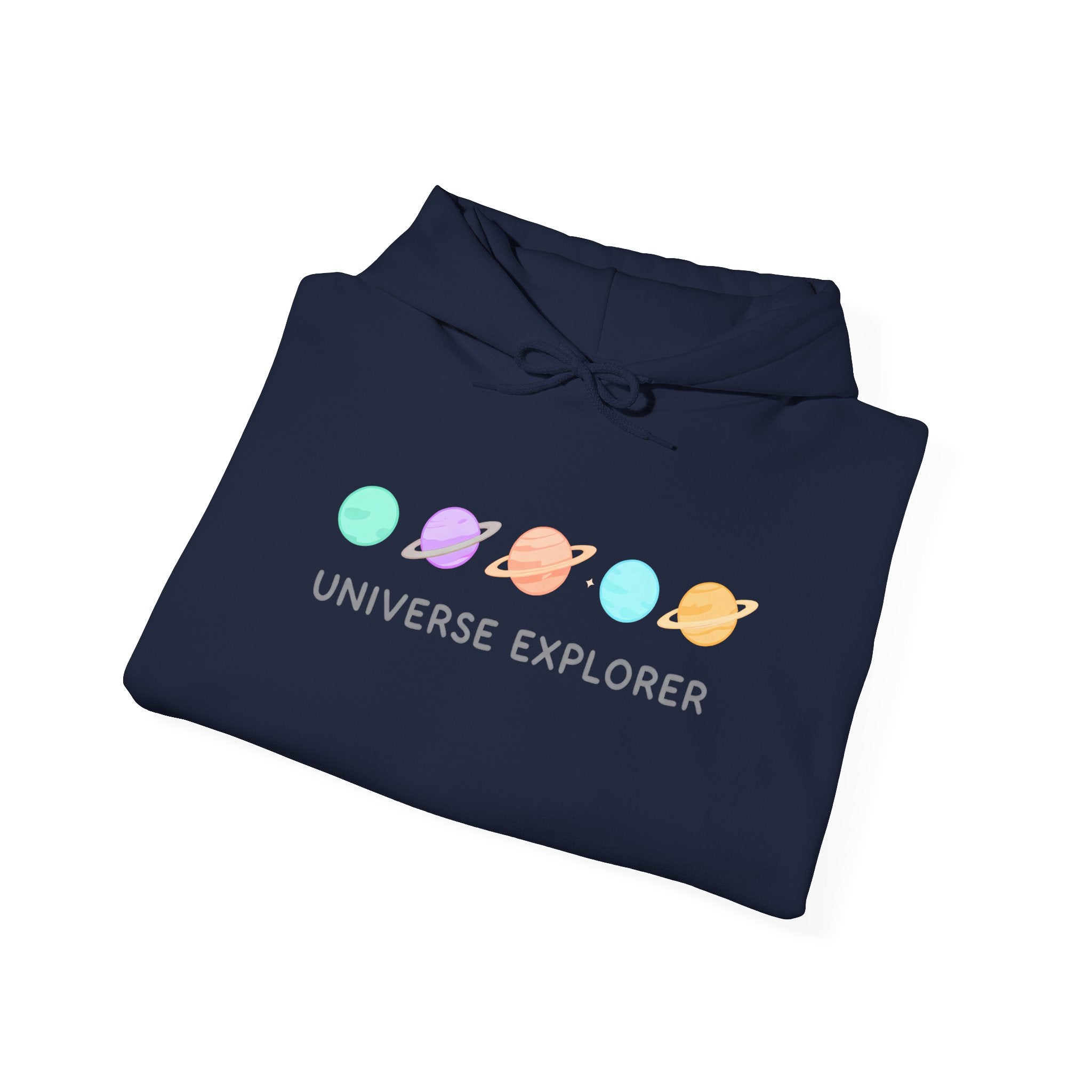 Universe Explorer Hoodie — Cute Pastel Planets Graphic Sweatshirt