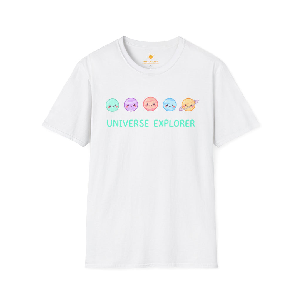 Universe Explorer T-Shirt — Cute Pastel Planets Graphic Tee