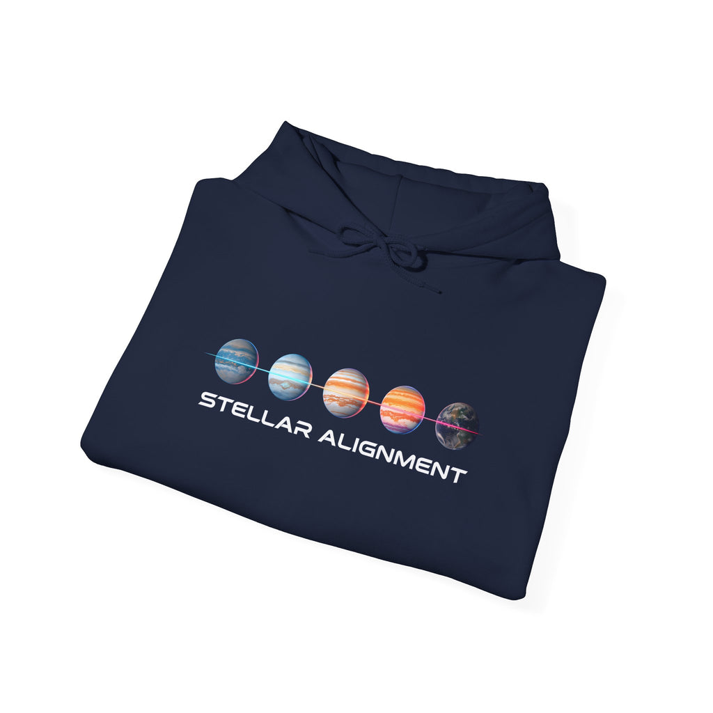 Stellar Alignment Hoodie — Celestial Planets Graphic Pullover