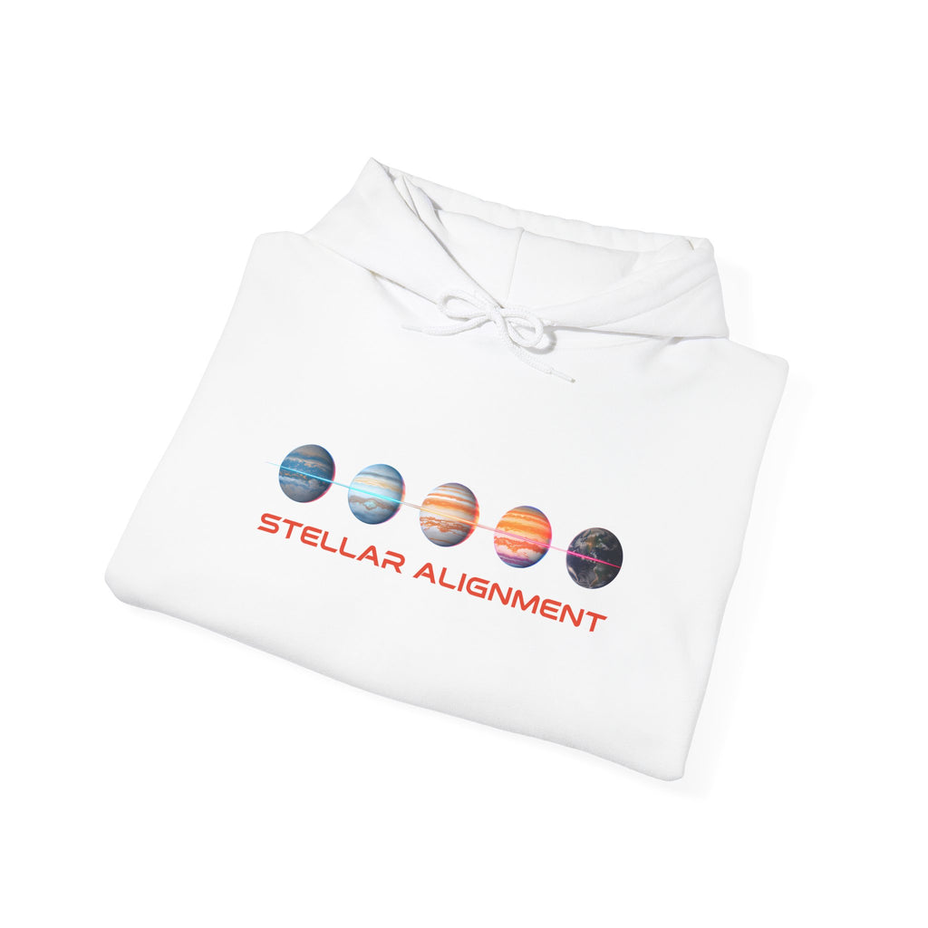 Stellar Alignment Hoodie — Celestial Planets Graphic Pullover