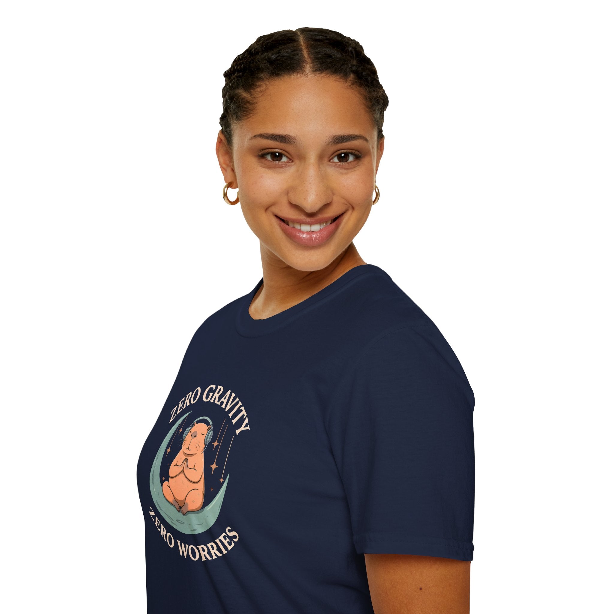 Zero Gravity, Zero Worries Meditating T-Shirt
