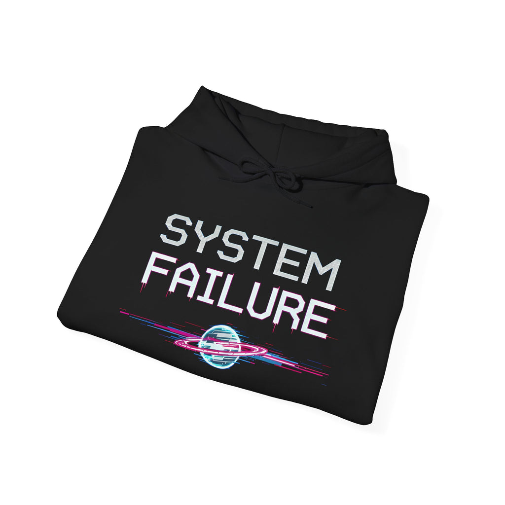 System Failure Hoodie — Retro Vaporwave Tech Graphic Hoodie