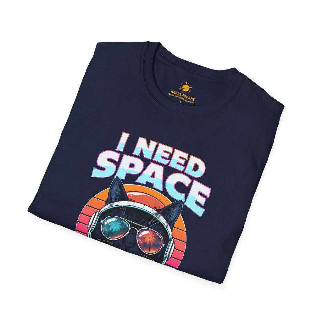 I Need Space Black Astronaut Cat T-Shirt