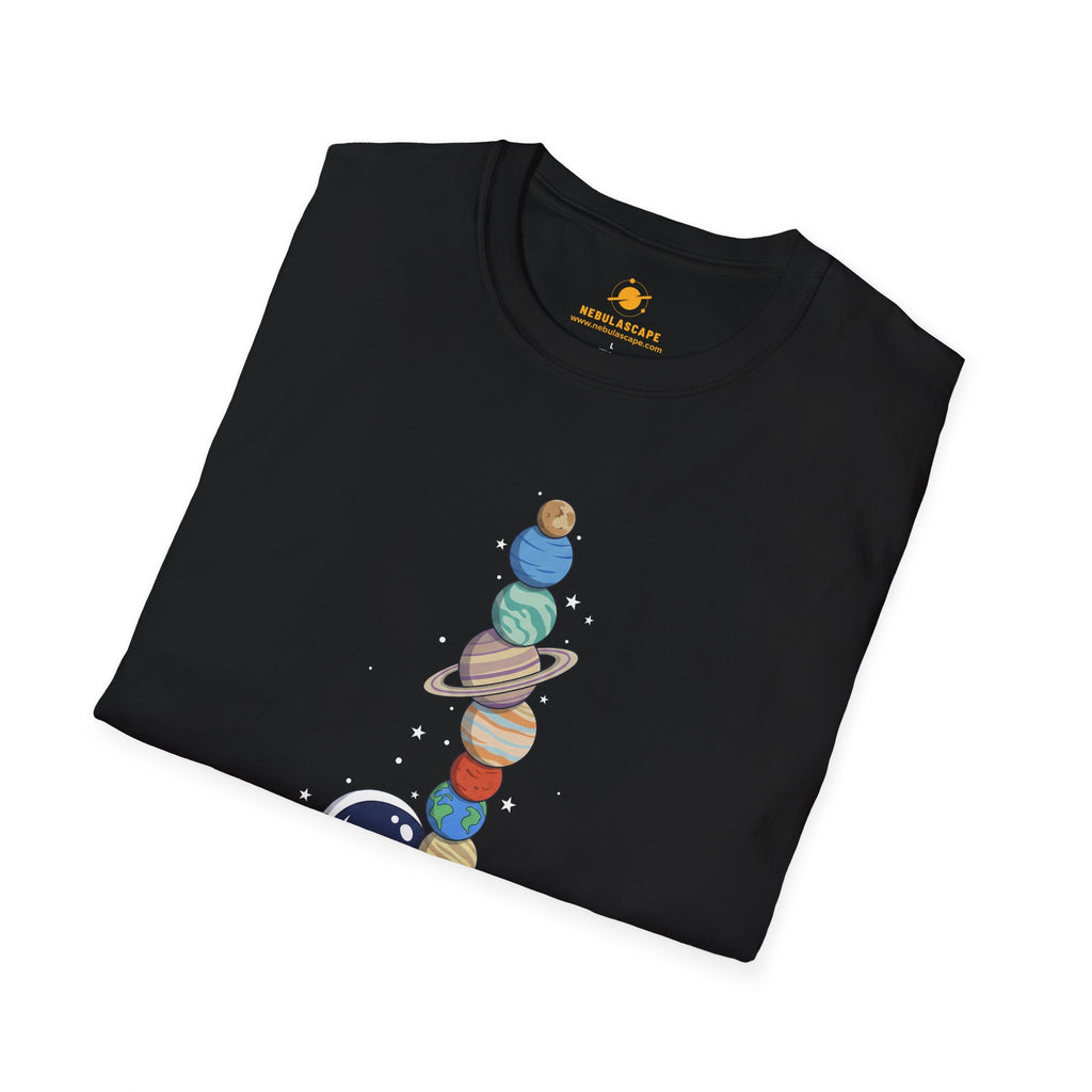 Astronaut Stacking Planets T-Shirt