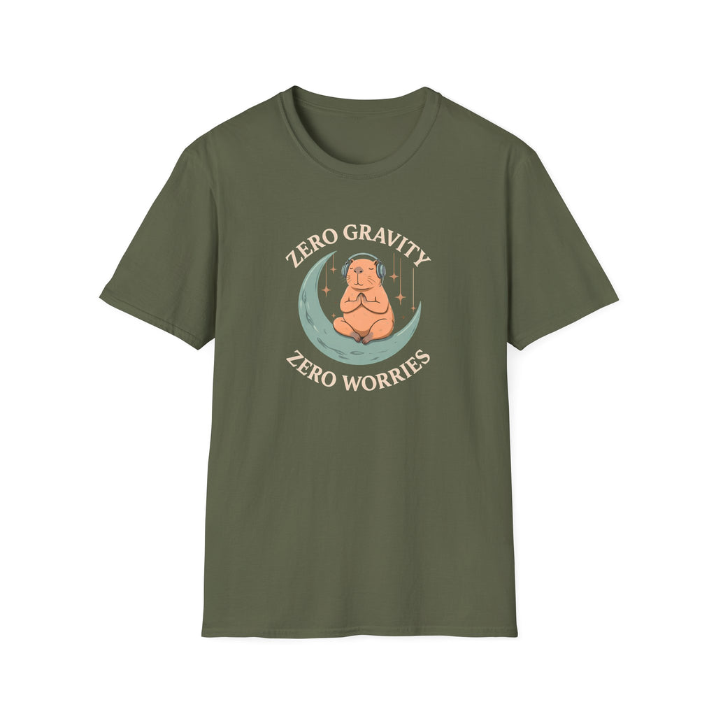 Zero Gravity, Zero Worries Meditating T-Shirt