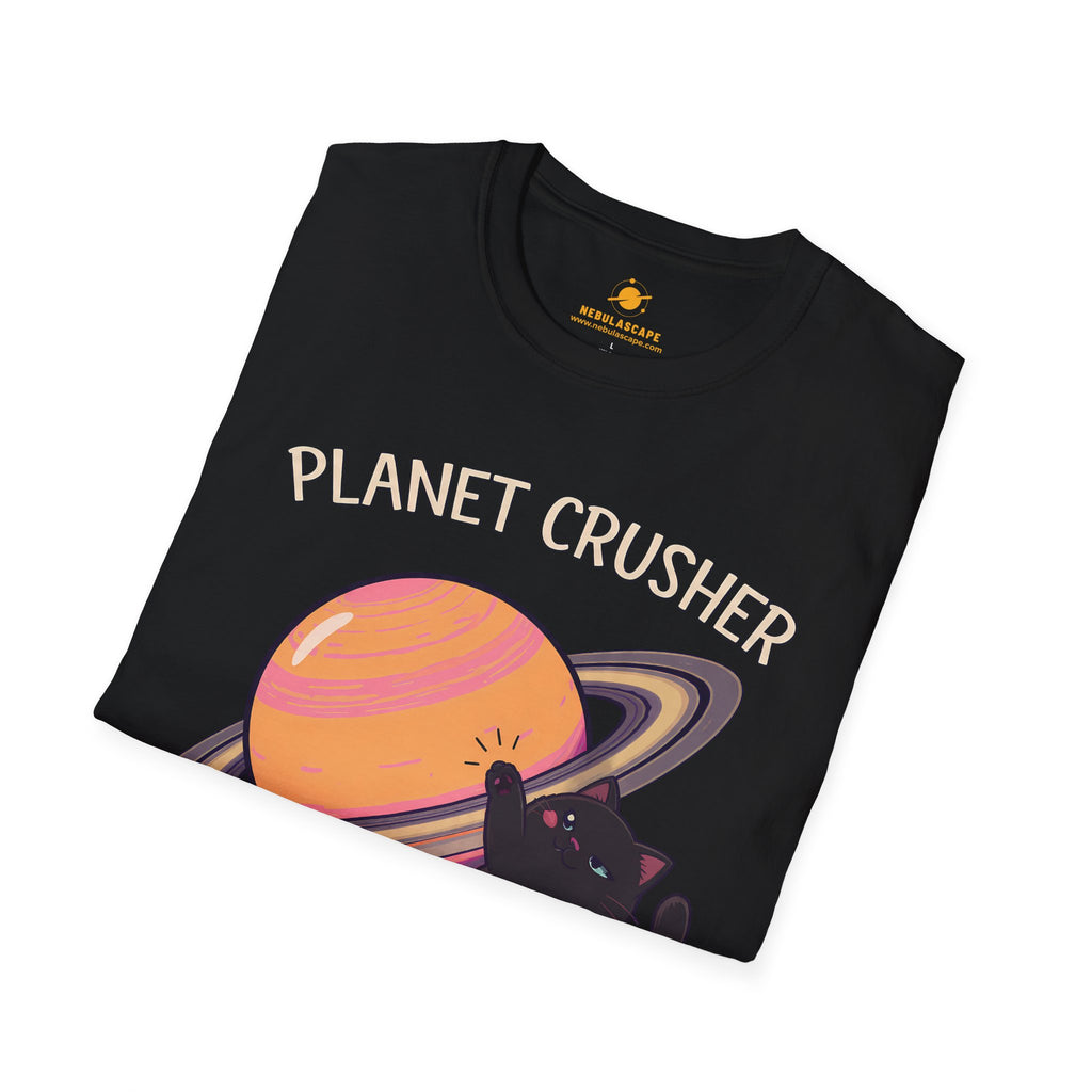 Planet Crusher Black Cat Playing T-Shirt