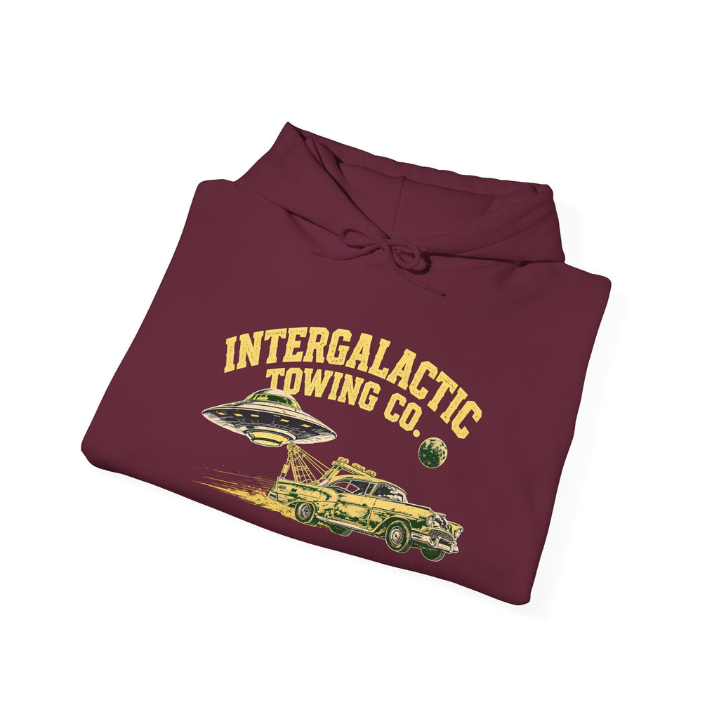 Intergalactic Towing Co. Hoodie – Retro Space Tow Truck Sweatshirt