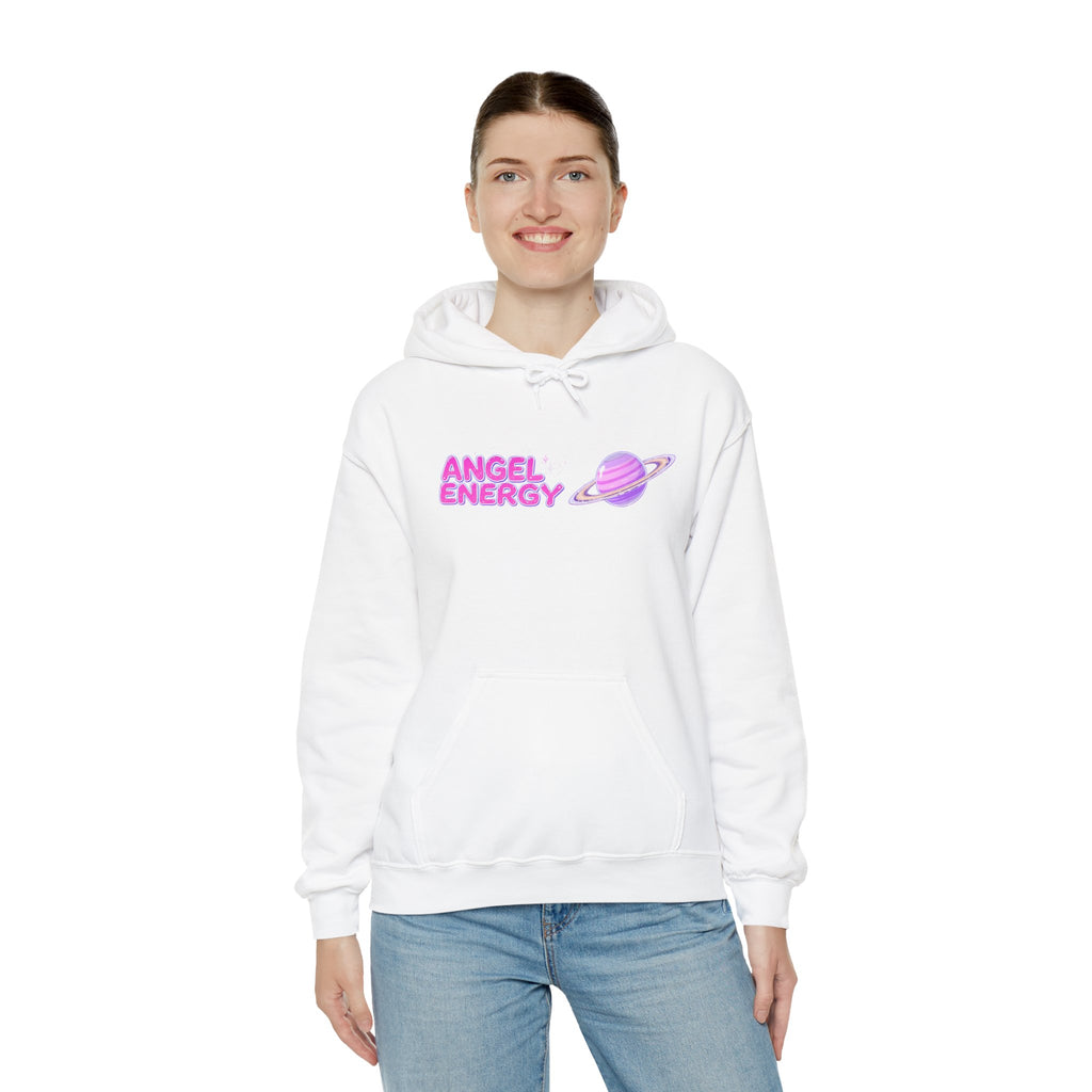 Angel Energy Hoodie — Pastel Planet Graphic Hooded Sweatshirt