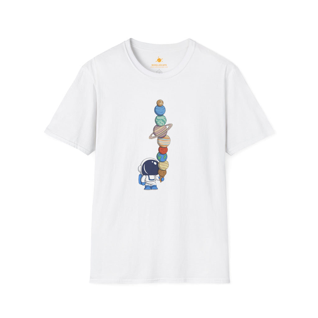 Astronaut Stacking Planets T-Shirt