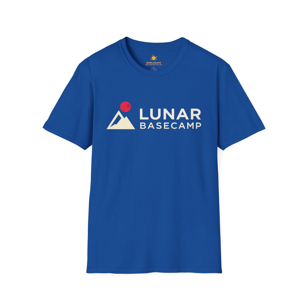 Lunar Basecamp T-Shirt — Retro Moon Mountain Logo Tee
