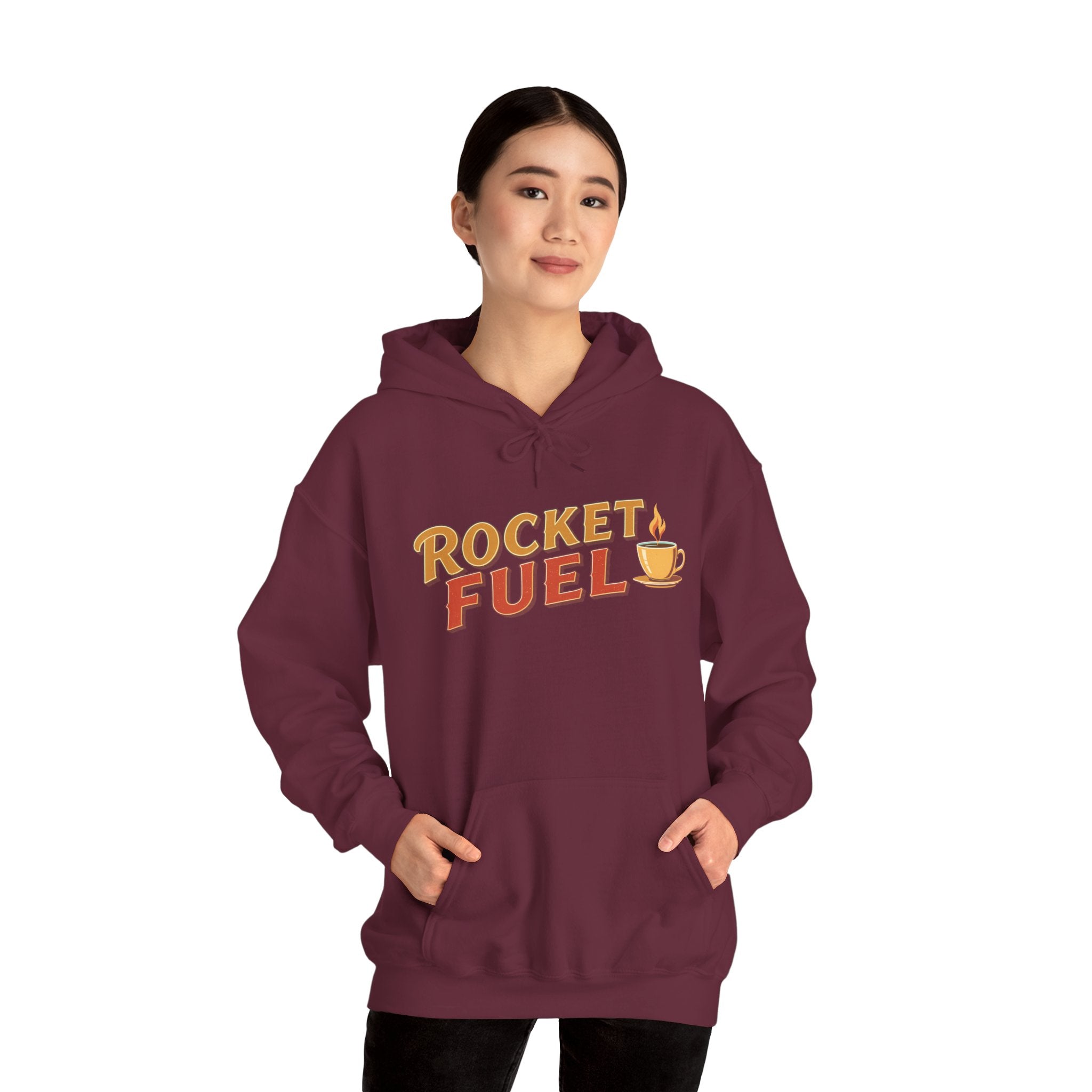 Rocket Fuel Hoodie — Coffee Lover Vintage Graphic Hooded Sweatshirt