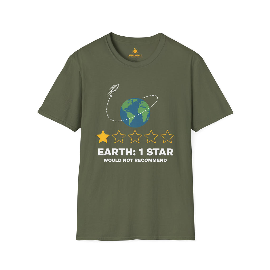 Earth: 1 Star Graphic T-Shirt — 'Would Not Recommend' Funny Eco Humor Tee