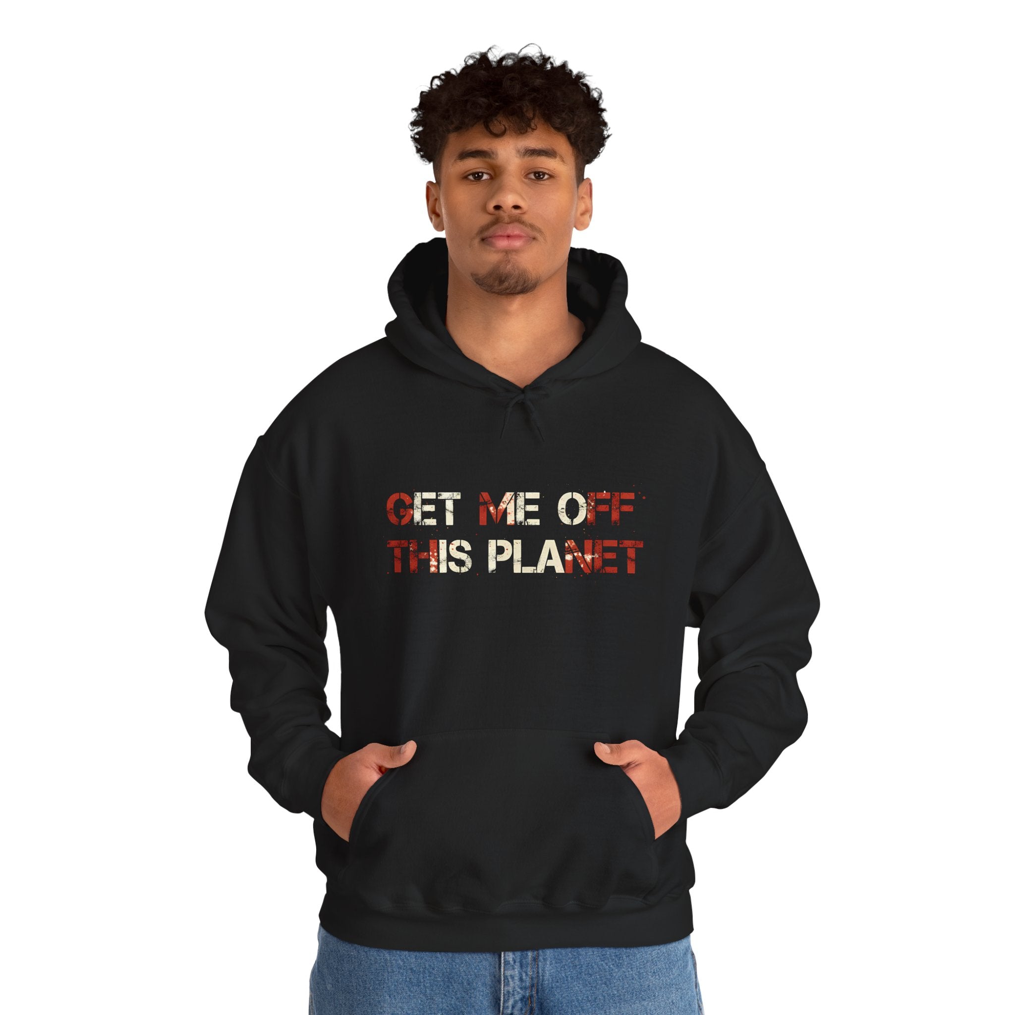 Get Me Off This Planet Hoodie — Funny Graphic Space Escape Pullover