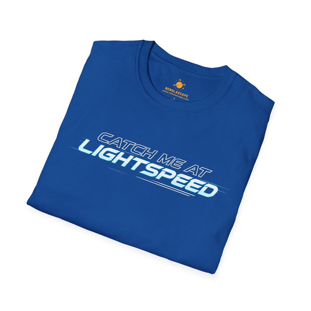 Catch Me At Lightspeed T-Shirt — Retro Futuristic Sci‑Fi Tee