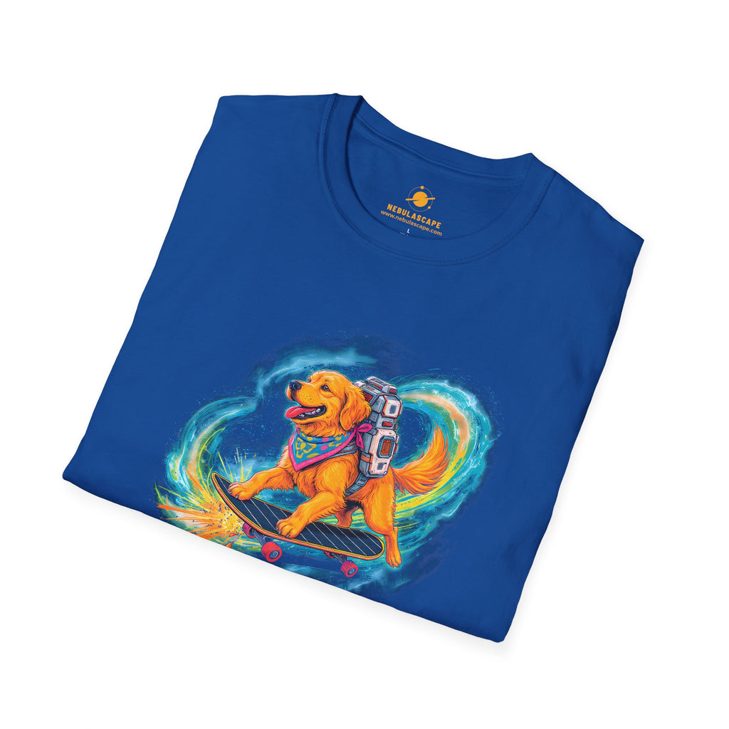 Cosmic Good Boy - Dog Skateboarding in Space T-Shirt
