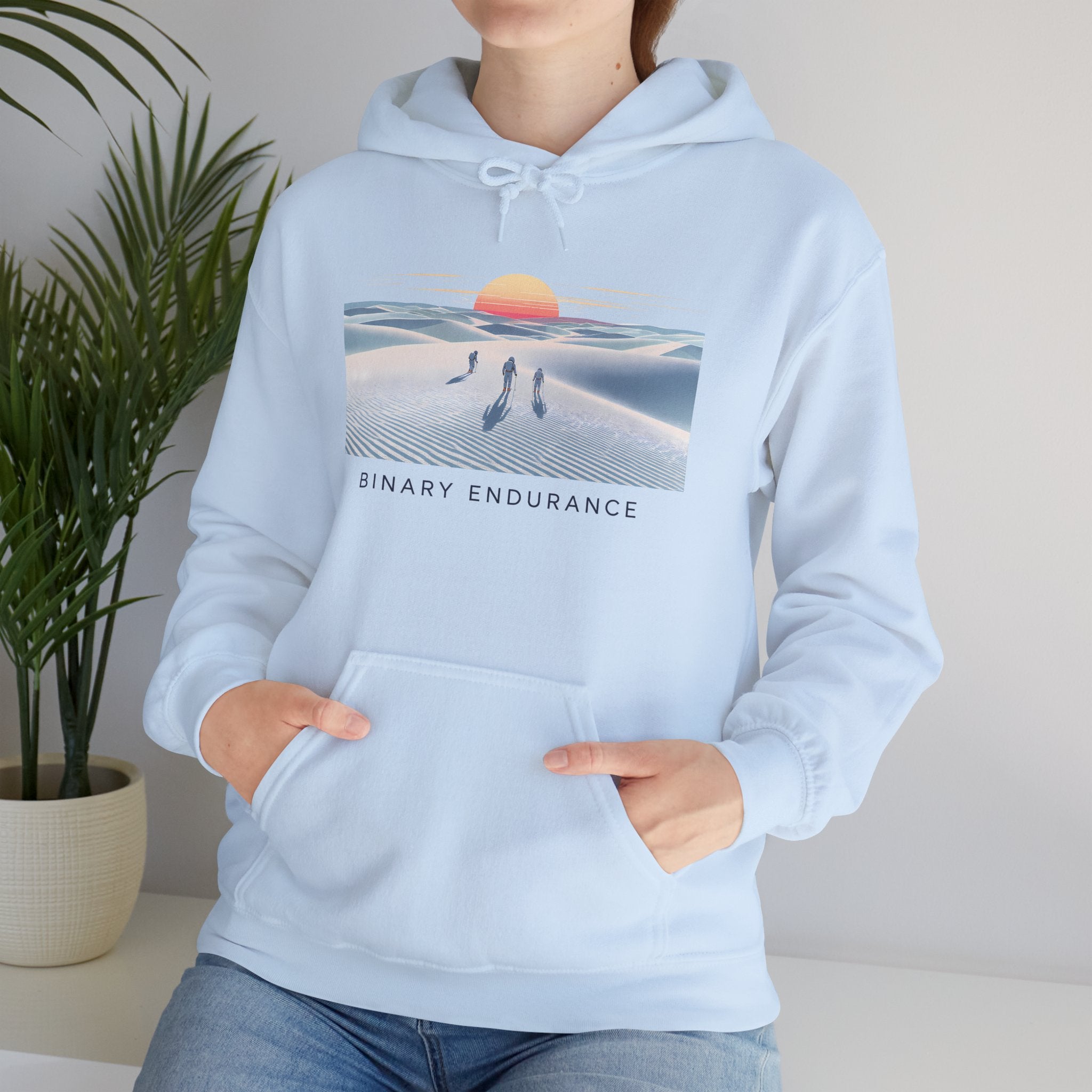Hoodie — Binary Endurance Desert Sunrise Graphic