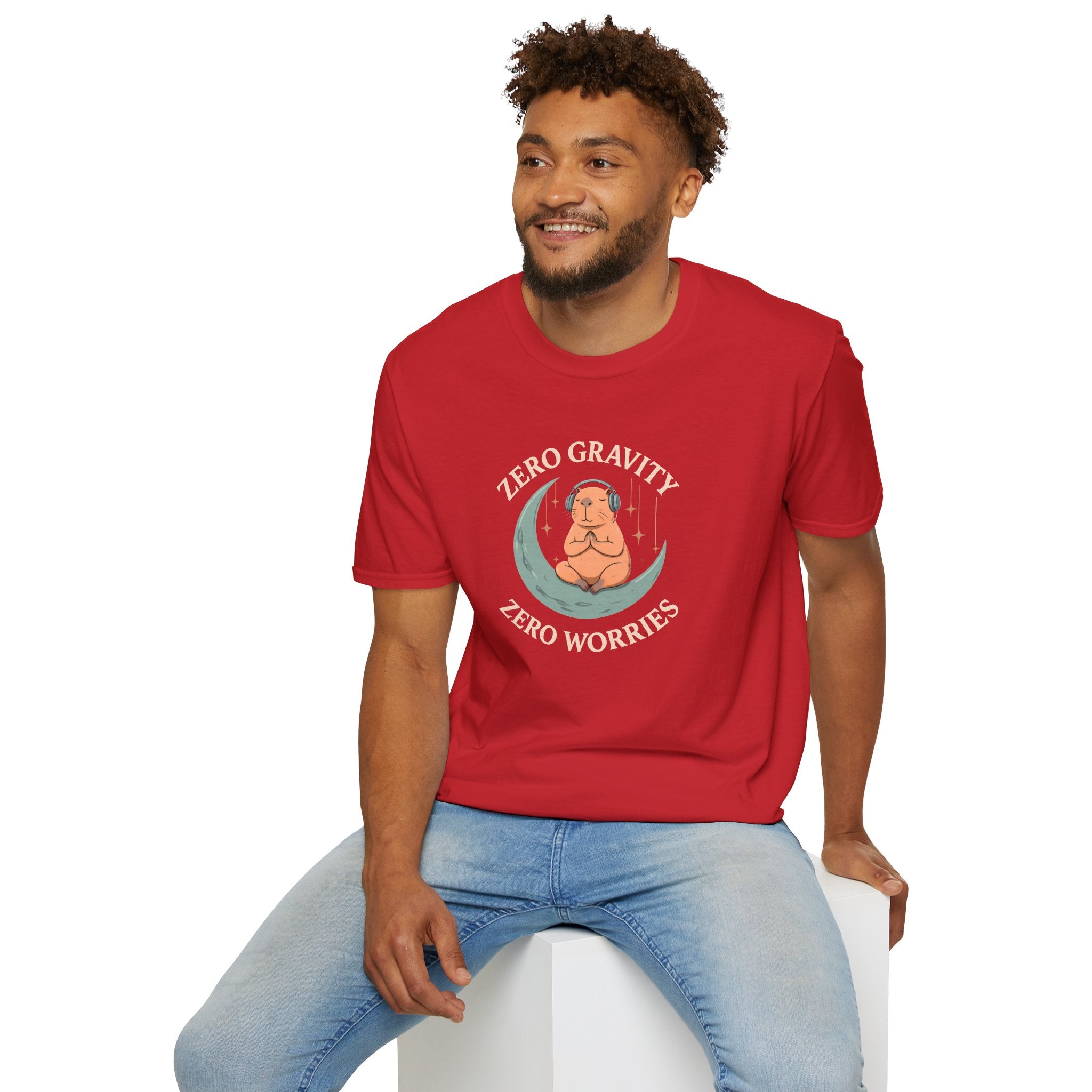 Zero Gravity, Zero Worries Meditating T-Shirt
