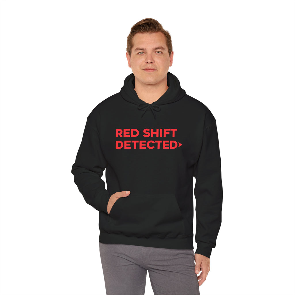 Red Shift Detected Hoodie — Astronomy Science Graphic Pullover
