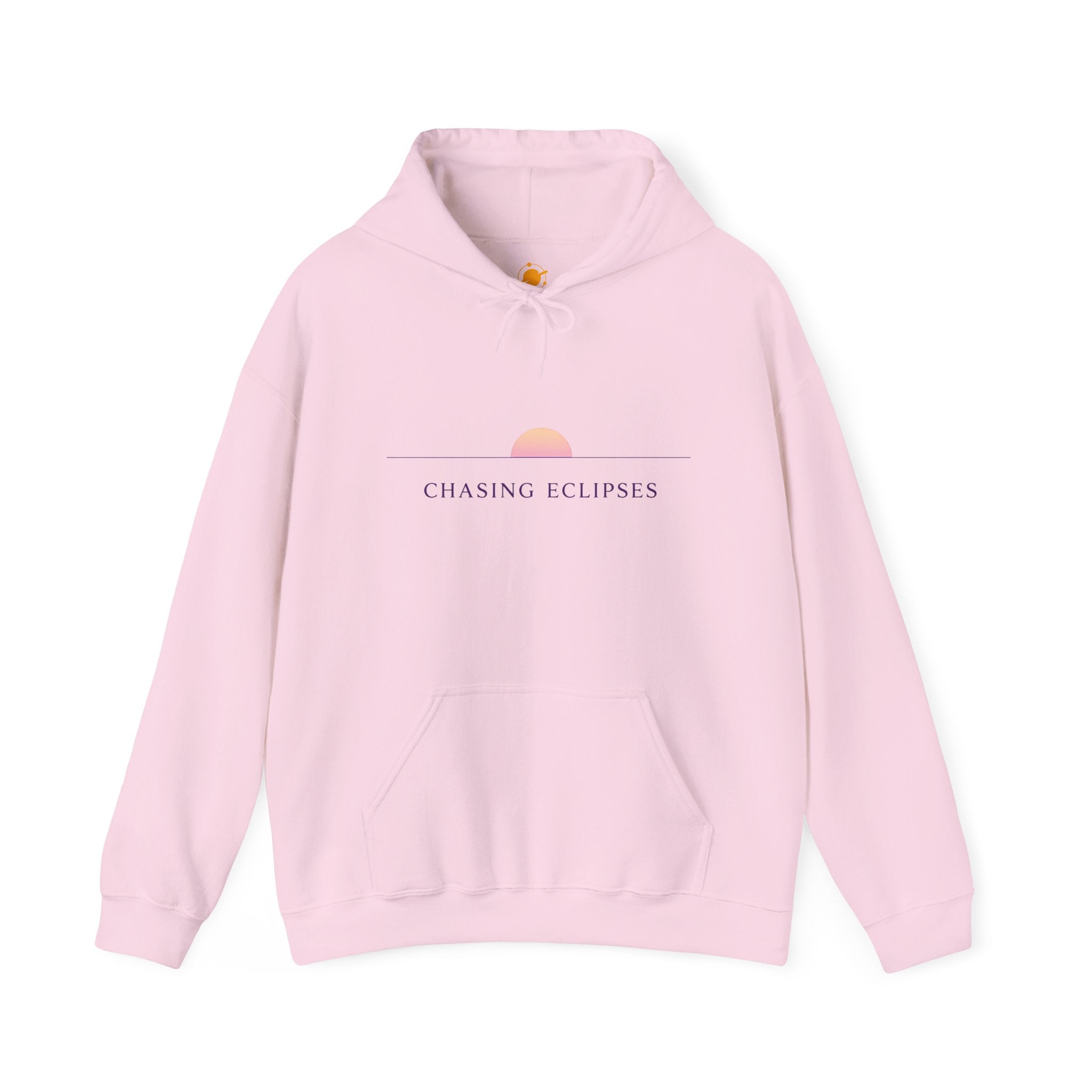 Chasing Eclipses Hoodie — Minimal Sunrise Graphic Pullover