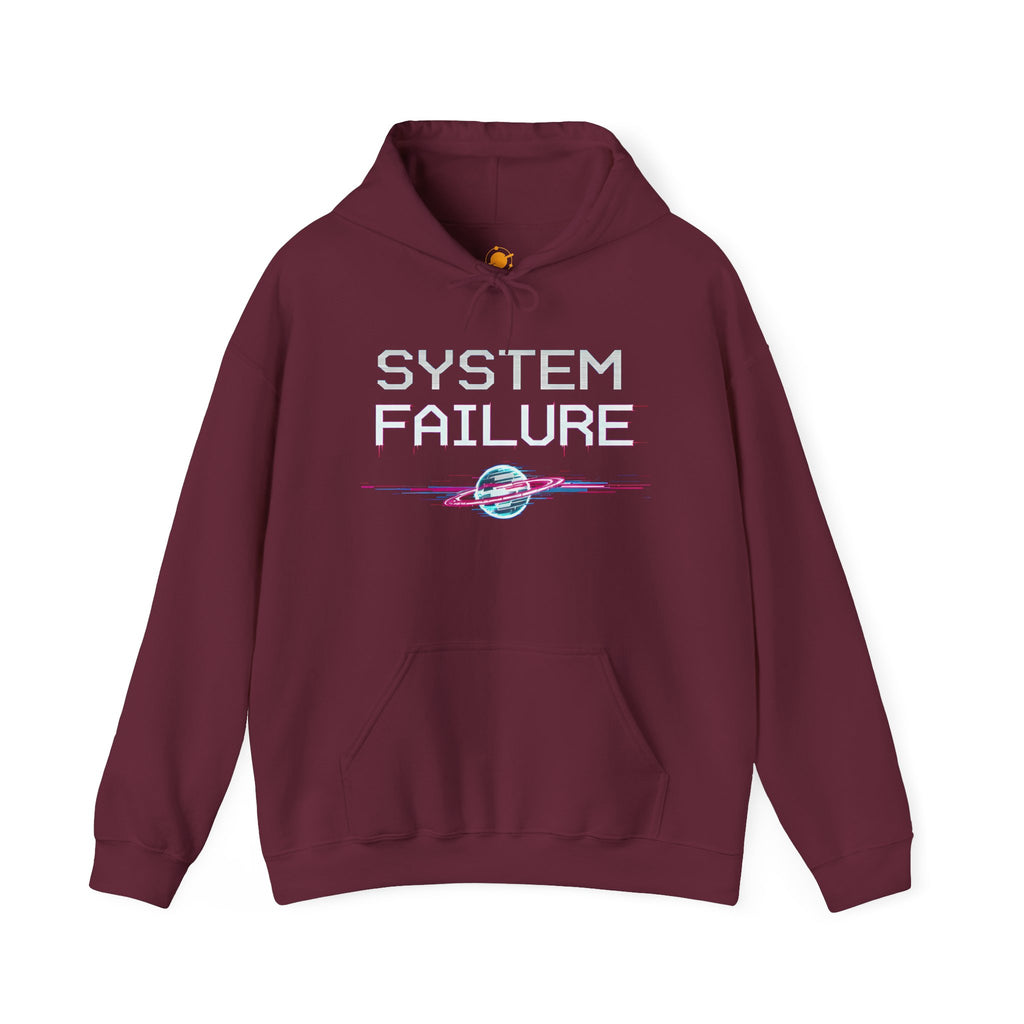 System Failure Hoodie — Retro Vaporwave Tech Graphic Hoodie