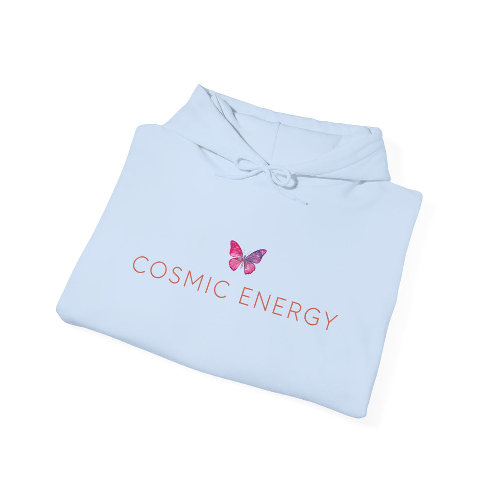 Cosmic Energy Hoodie — Pink Butterfly Spiritual Graphic Hoodie