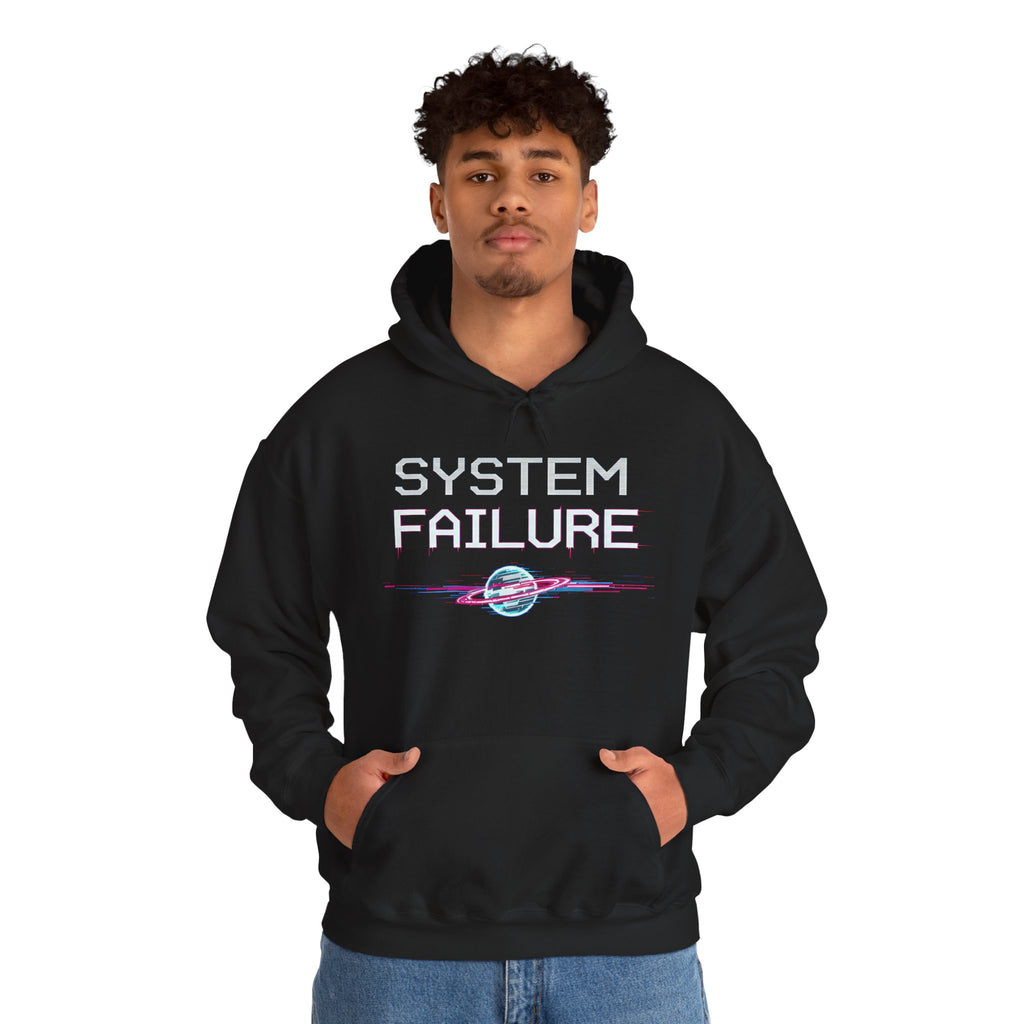 System Failure Hoodie — Retro Vaporwave Tech Graphic Hoodie