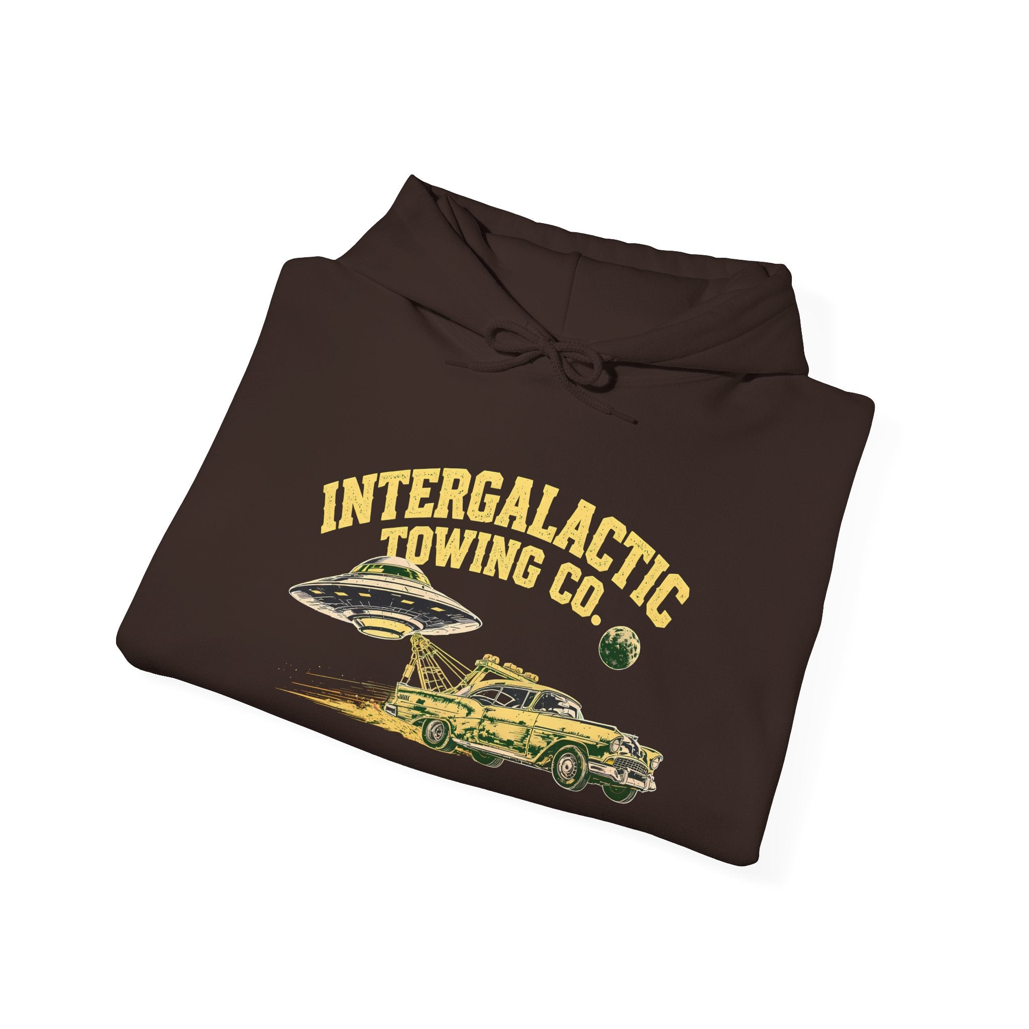 Intergalactic Towing Co. Hoodie – Retro Space Tow Truck Sweatshirt