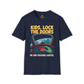 Kids, Lock The Doors T-Shirt — Funny Retro Space Alien ‘We Are Passing Earth’ Tee