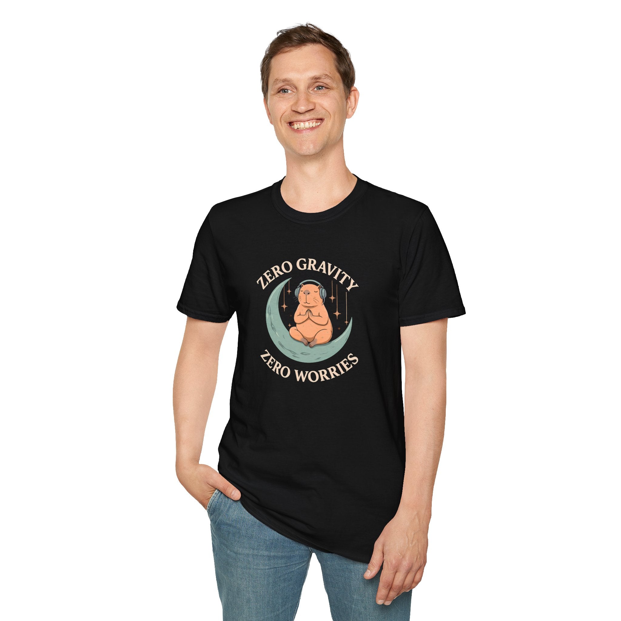 Zero Gravity, Zero Worries Meditating T-Shirt