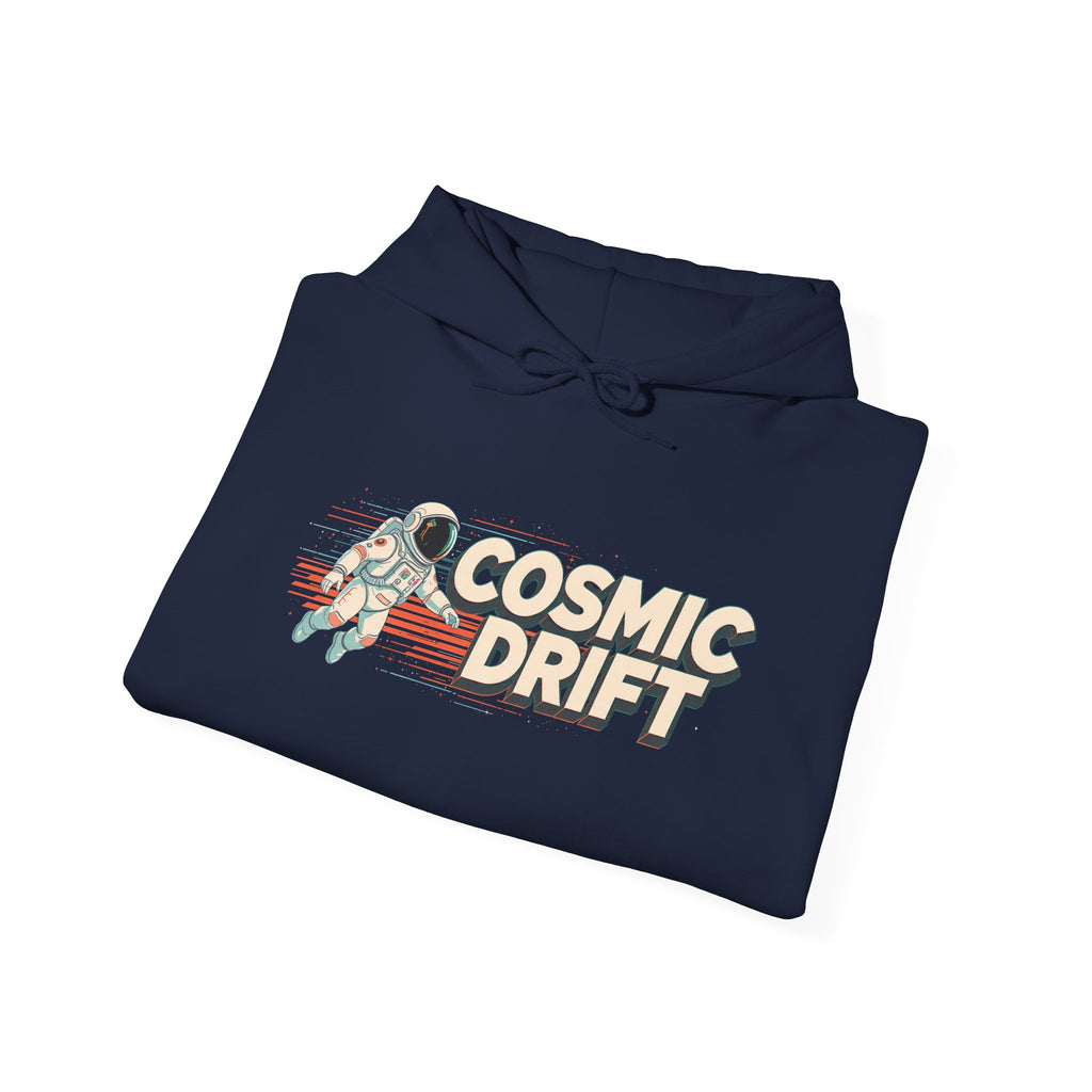 Cosmic Drift Hoodie — Retro Astronaut Space Pullover