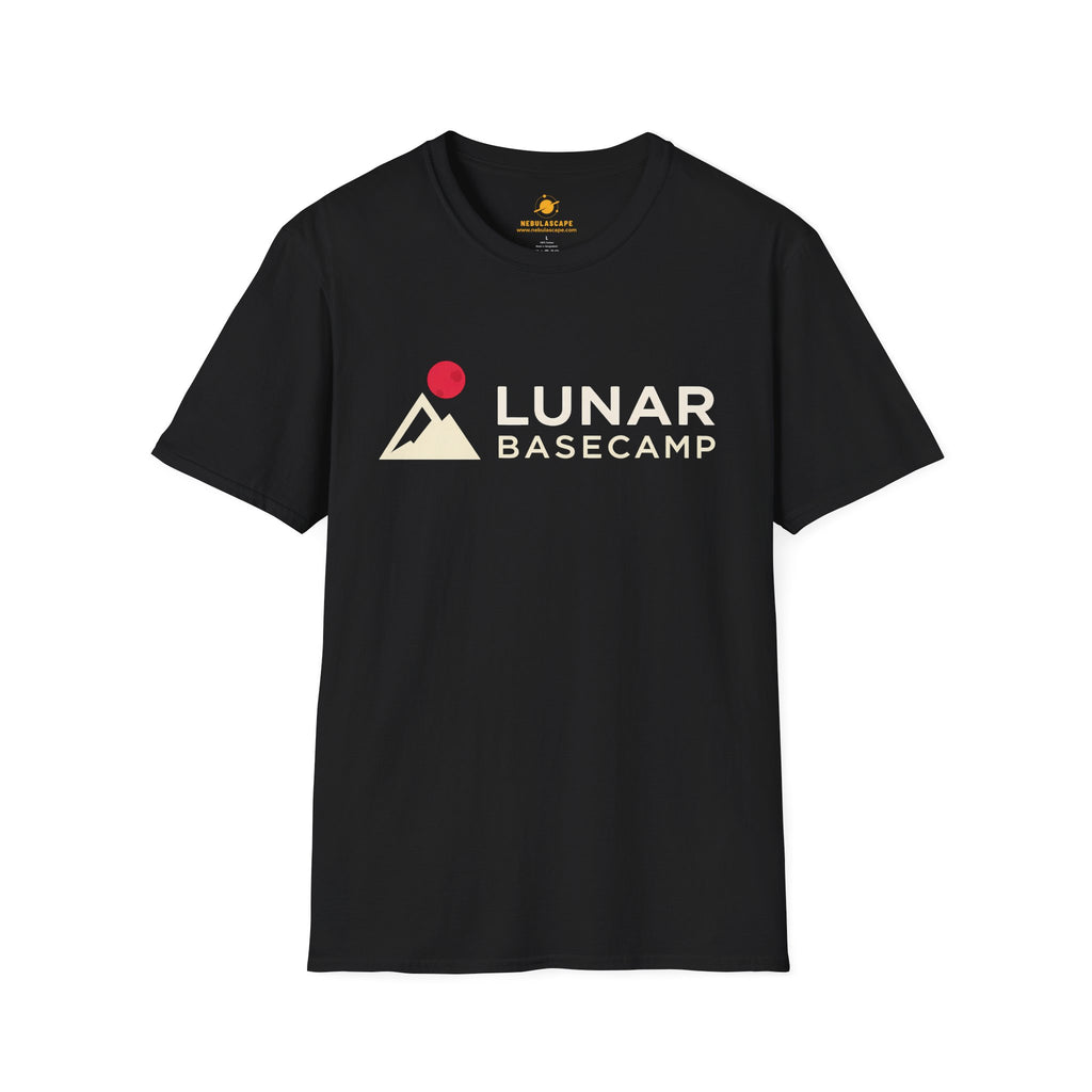 Lunar Basecamp T-Shirt — Retro Moon Mountain Logo Tee