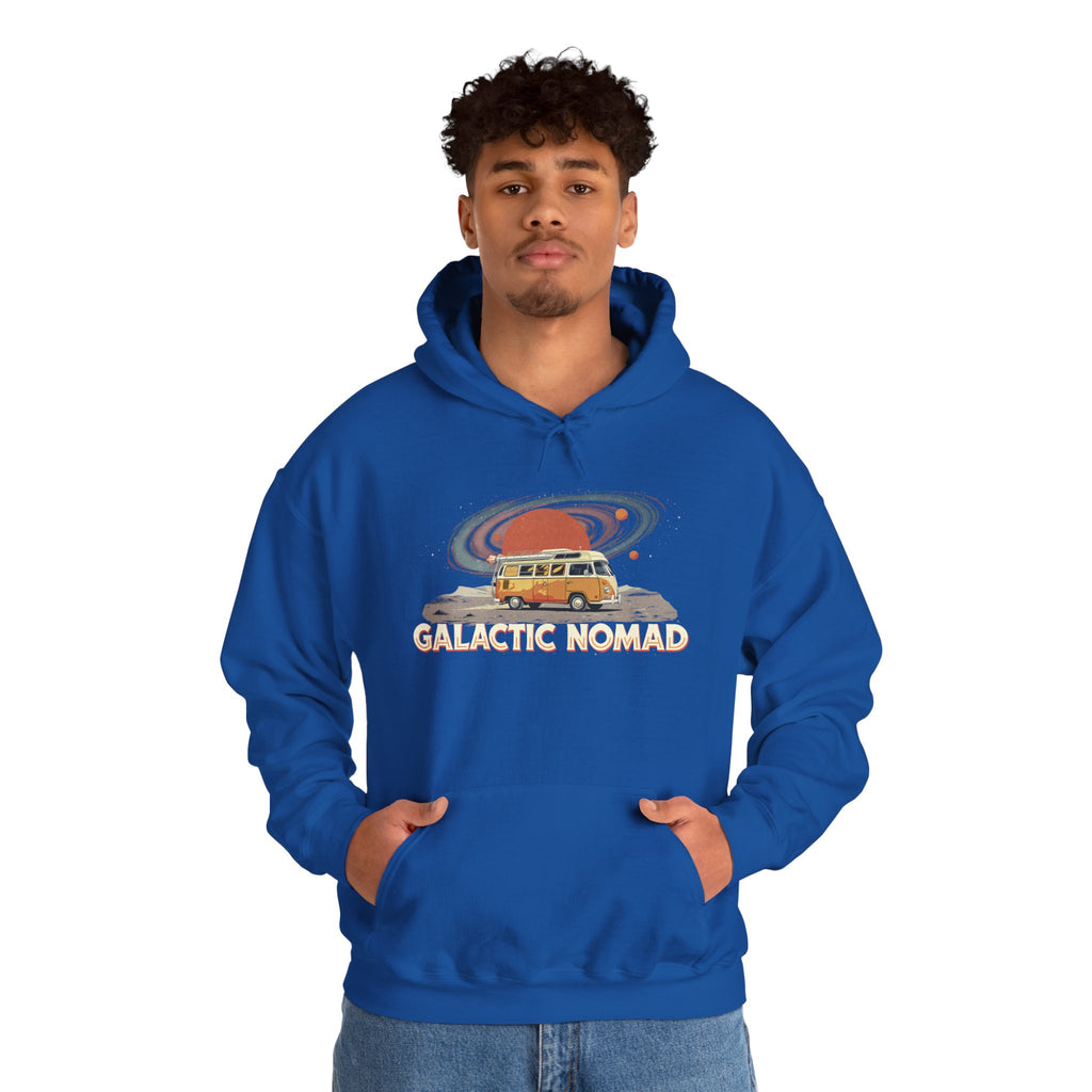 Galactic Nomad Hoodie — Retro Space Van Adventure Sweatshirt