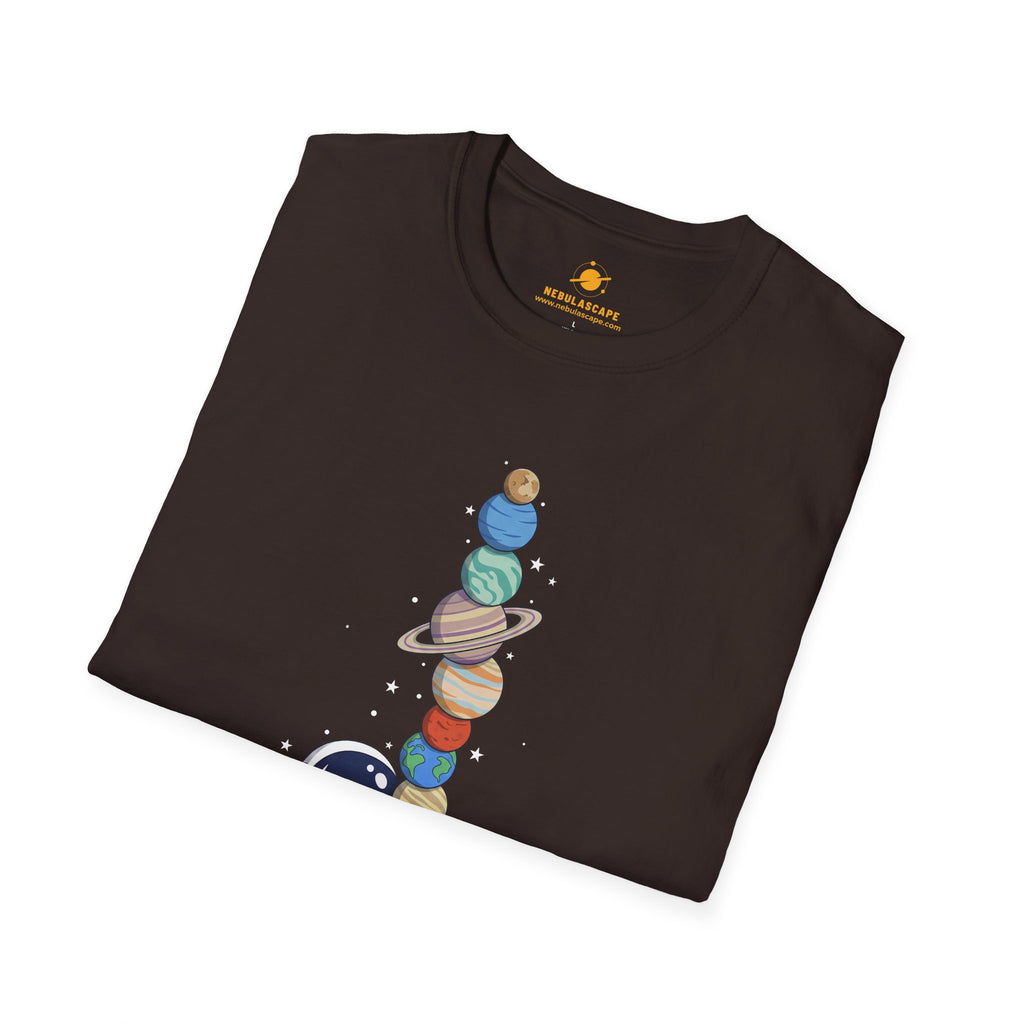 Astronaut Stacking Planets T-Shirt
