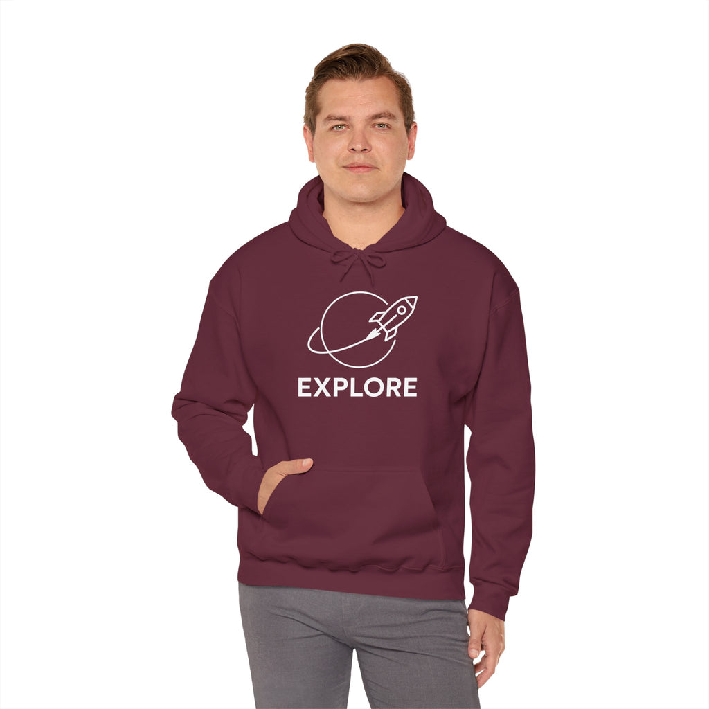 Explore Rocket Hoodie — Adventure Space Sweatshirt