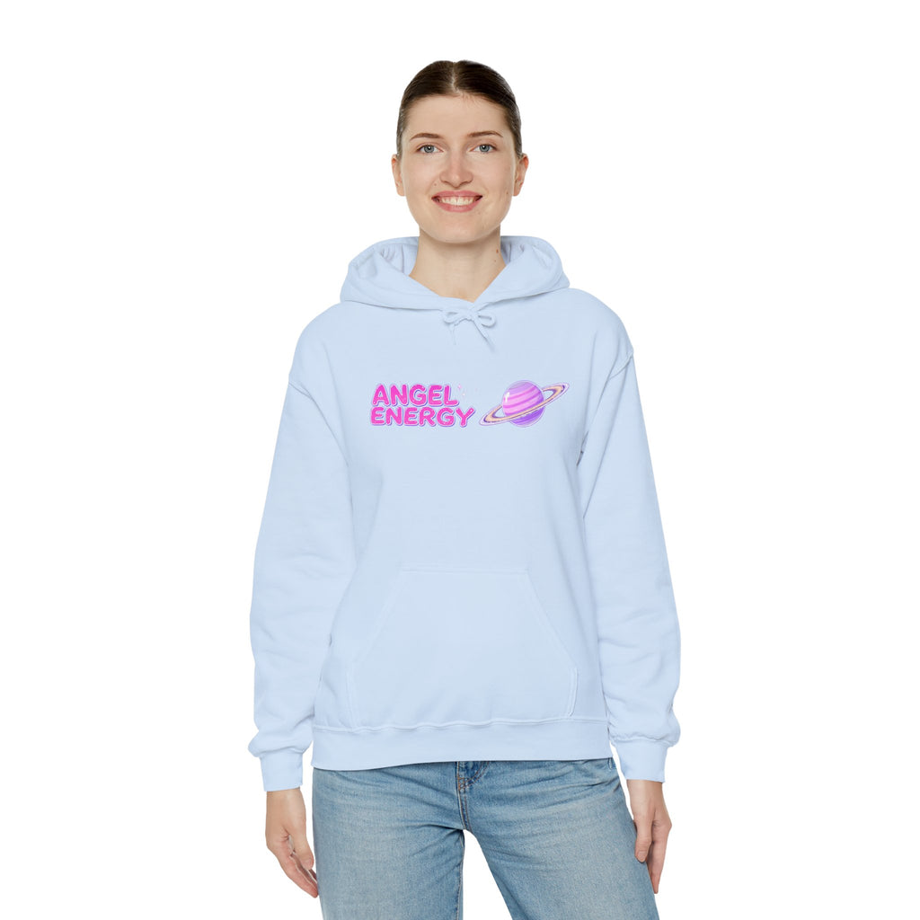 Angel Energy Hoodie — Pastel Planet Graphic Hooded Sweatshirt