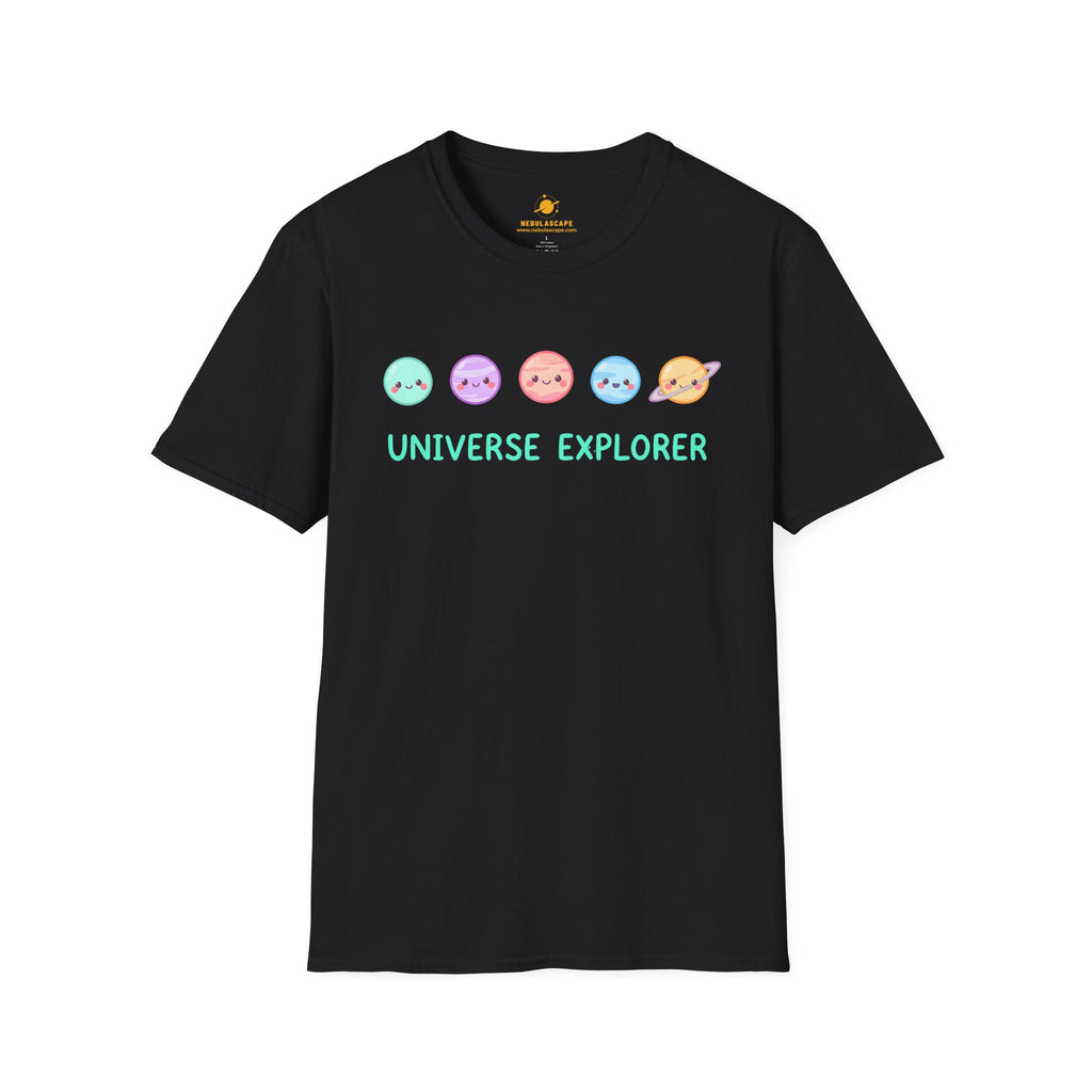 Universe Explorer T-Shirt — Cute Pastel Planets Graphic Tee