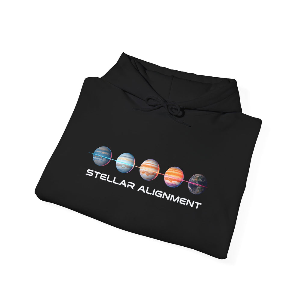 Stellar Alignment Hoodie — Celestial Planets Graphic Pullover