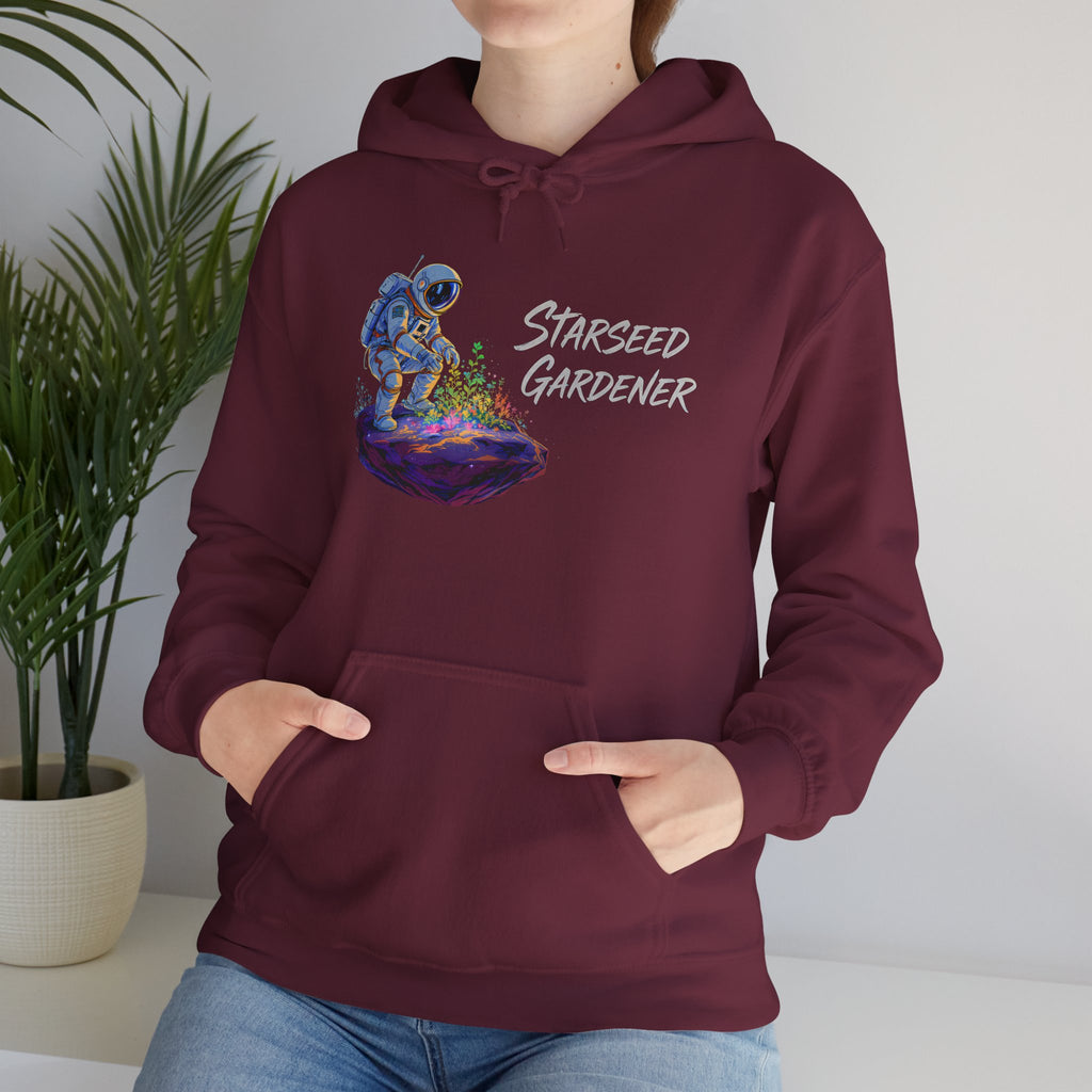 Starseed Gardener Hoodie — Astronaut Plant Lover Graphic Sweatshirt