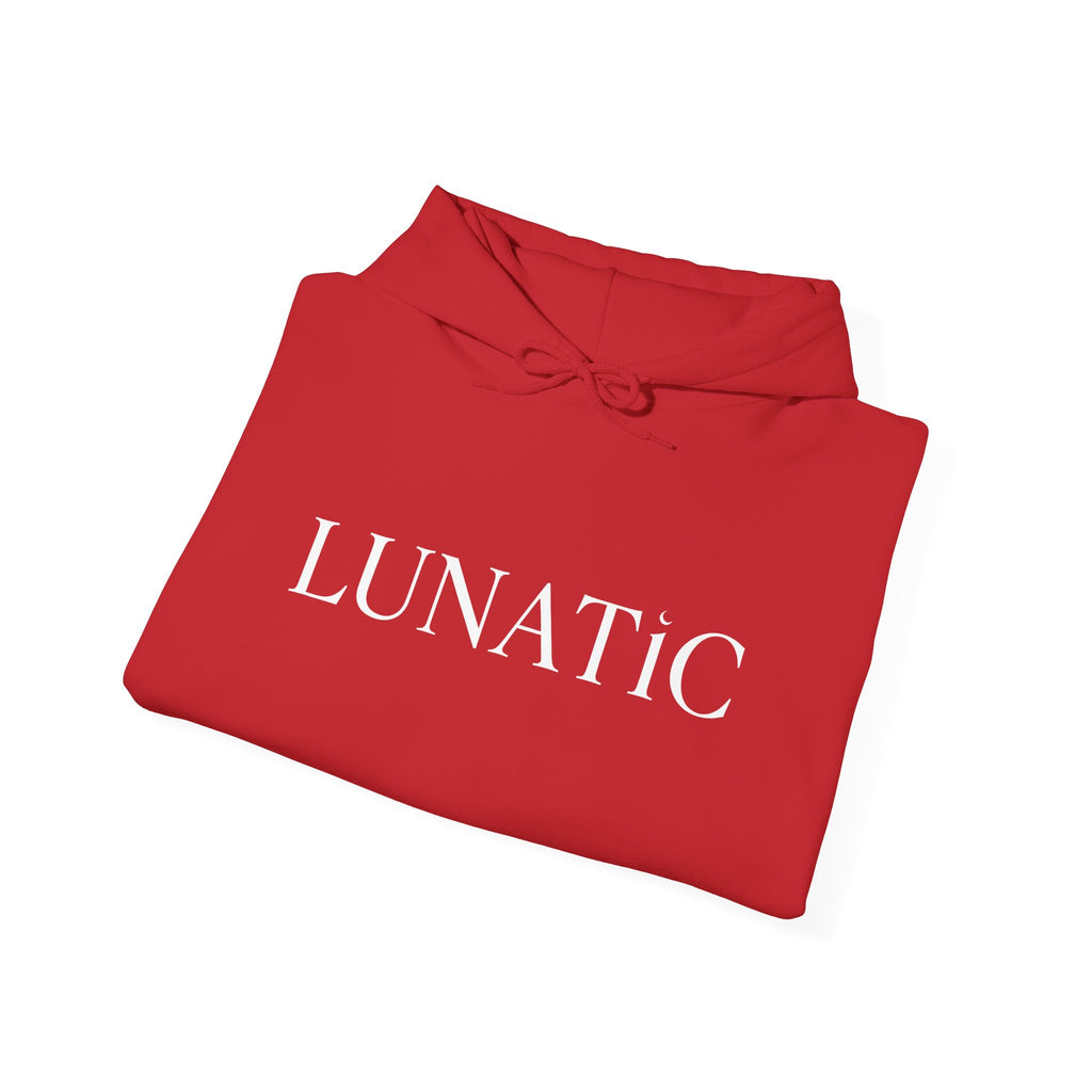 Lunatic Graphic Hoodie — Gothic Moonlit Text Pullover