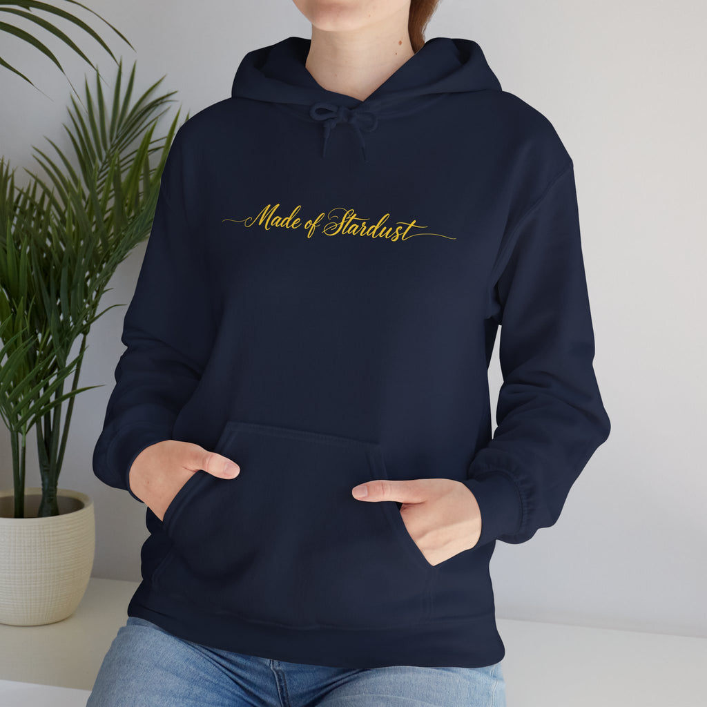 Made of Stardust Hoodie – Gold Script Cosmic Sweatshirt