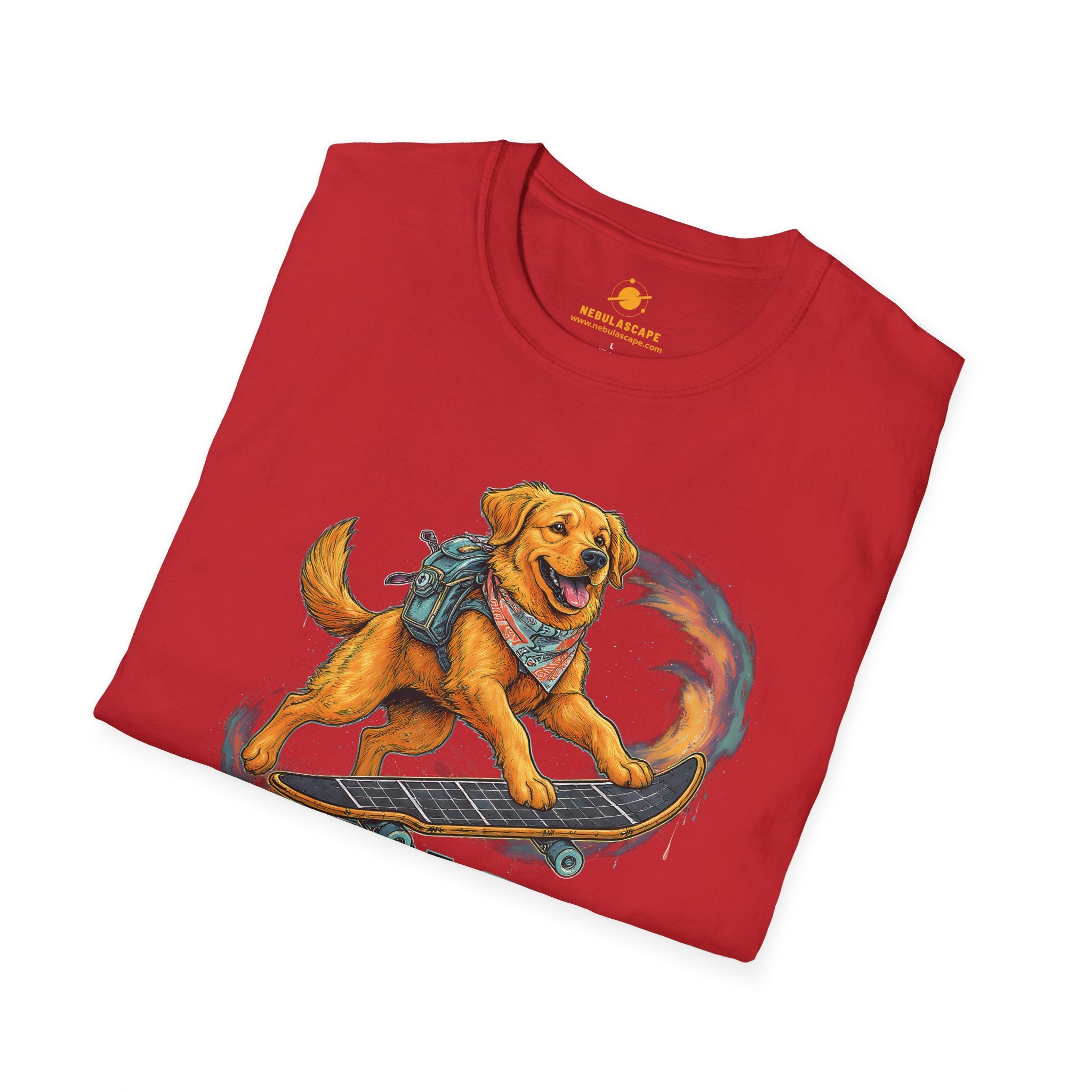 Cosmic Good Boy - Dog Skateboarding in Space T-Shirt