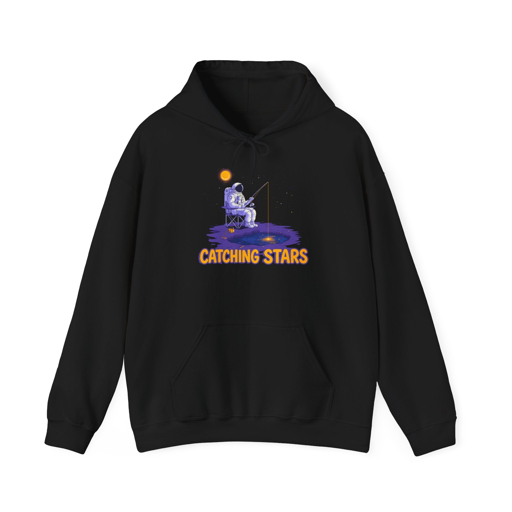 Catching Stars Hoodie — Astronaut Night Sky Graphic Sweatshirt
