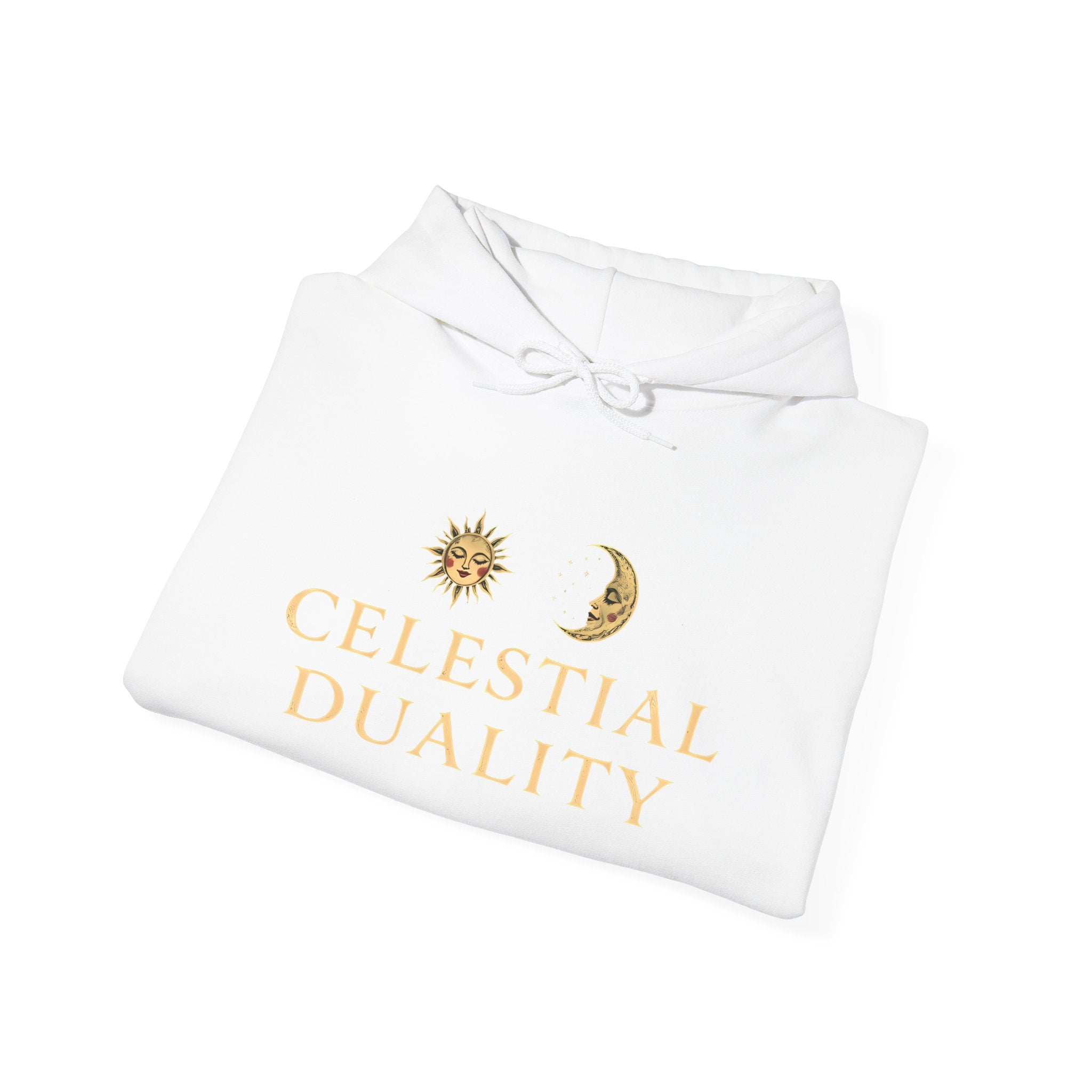 Celestial Duality Hoodie — Sun & Moon Spiritual Graphic Pullover