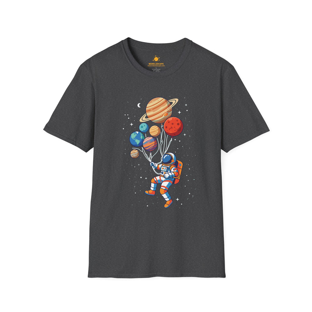 Astronaut Flying With Planet Balloons T-Shirt