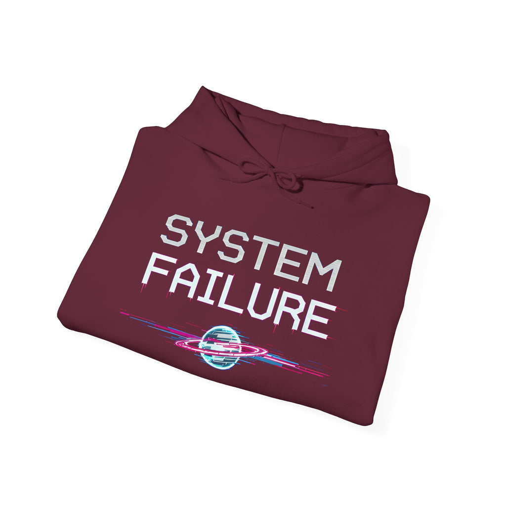 System Failure Hoodie — Retro Vaporwave Tech Graphic Hoodie