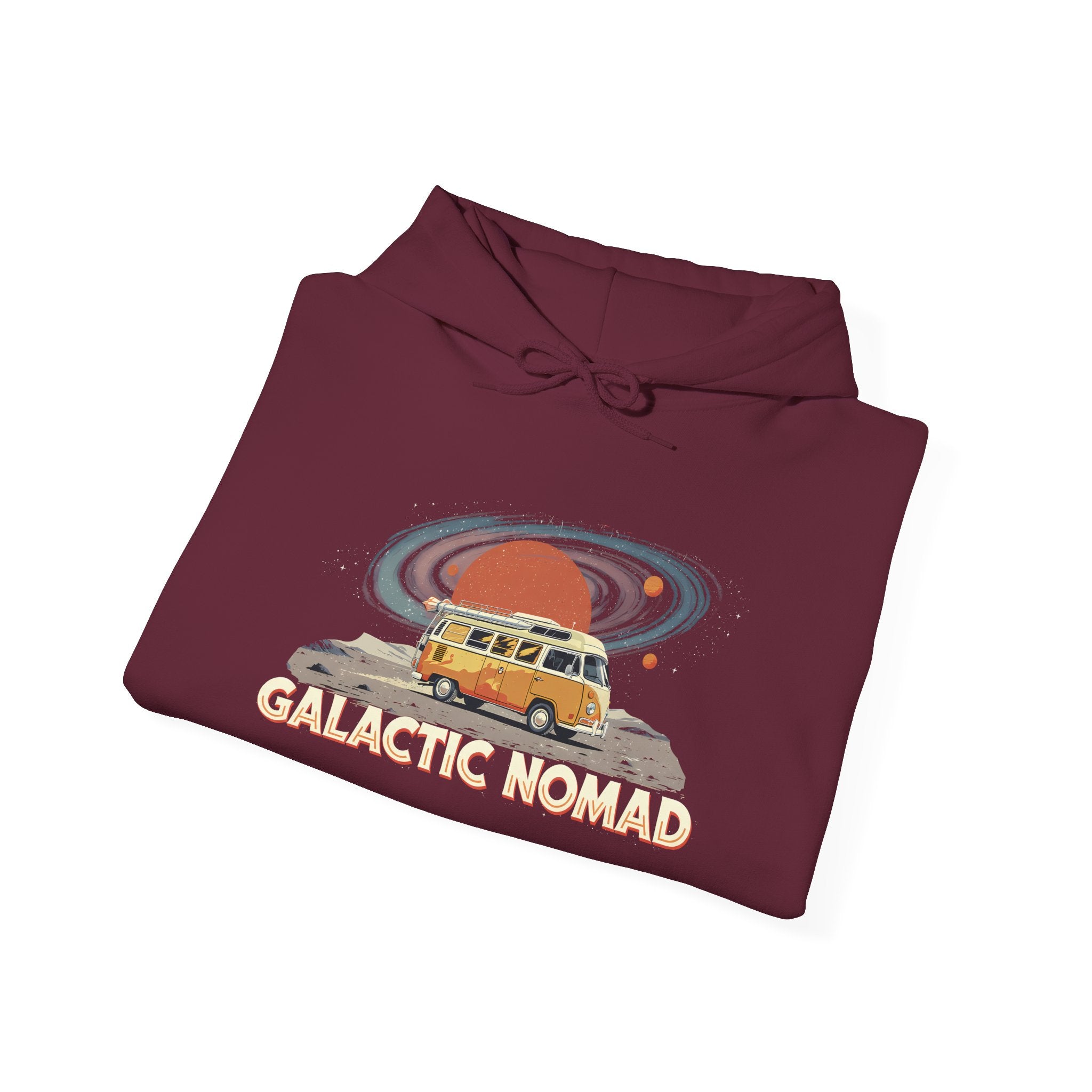 Galactic Nomad Hoodie — Retro Space Van Adventure Sweatshirt